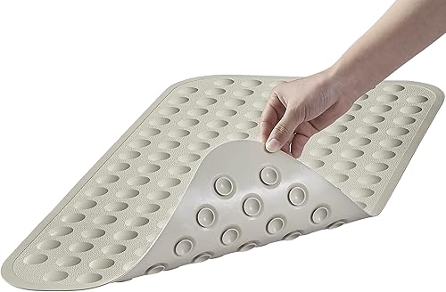 Yanzifly Tapete de baño antideslizante para bañera, de silicona, suave, antideslizante, con ventosas, para uso familiar, lavable a máquina, color