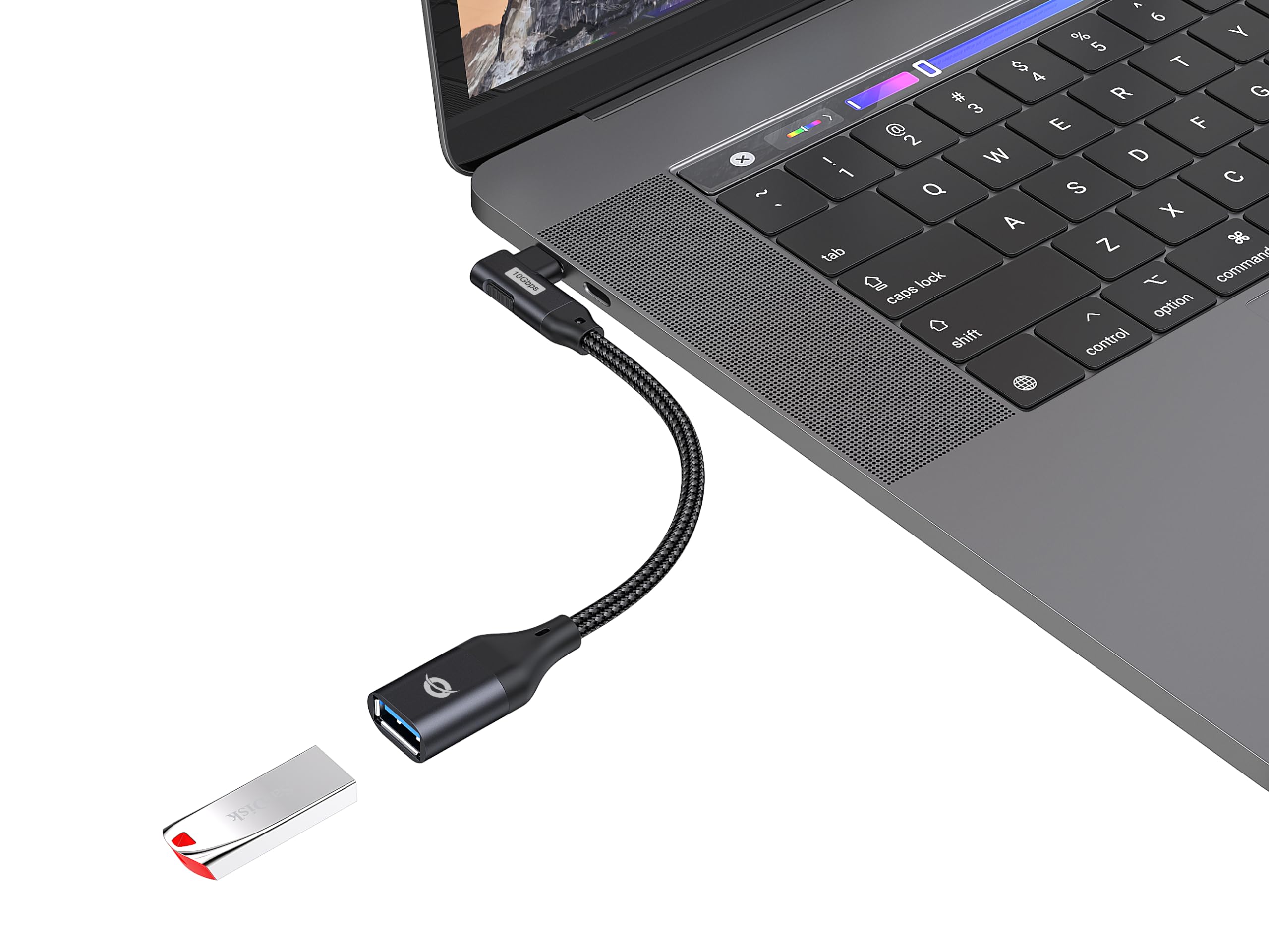 CONCEPTRONIC ABBY19B USB-C 90° kątowy adapter USB-A OTG, 10 Gbit/s, USB 3.2 Gen 2