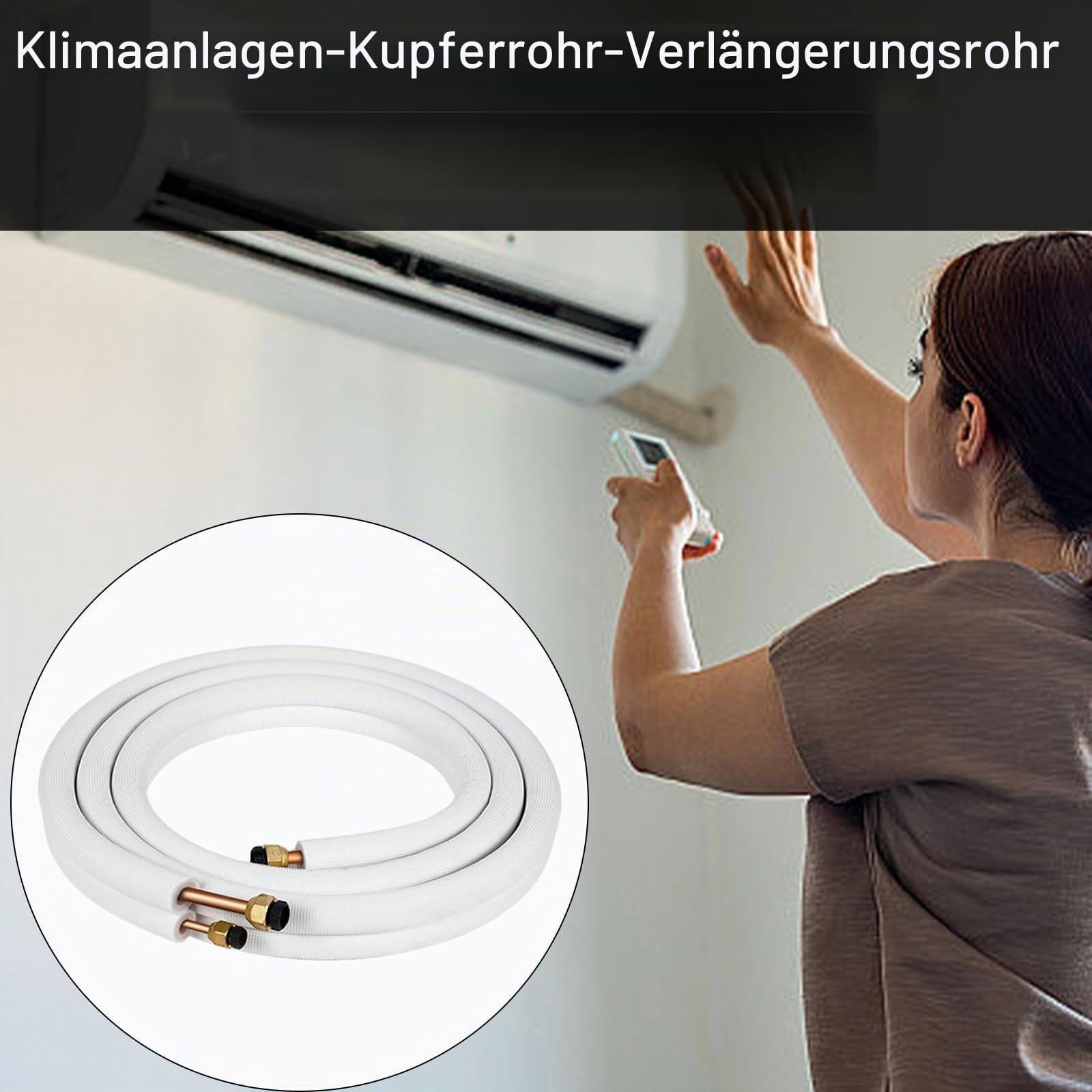 Kupferrohr für Klimaanlagen Verdicktes Kupfer Isoliert für Split Klimaanlage Kleine Größe Kupferrohr Isoliert Kupferrohr