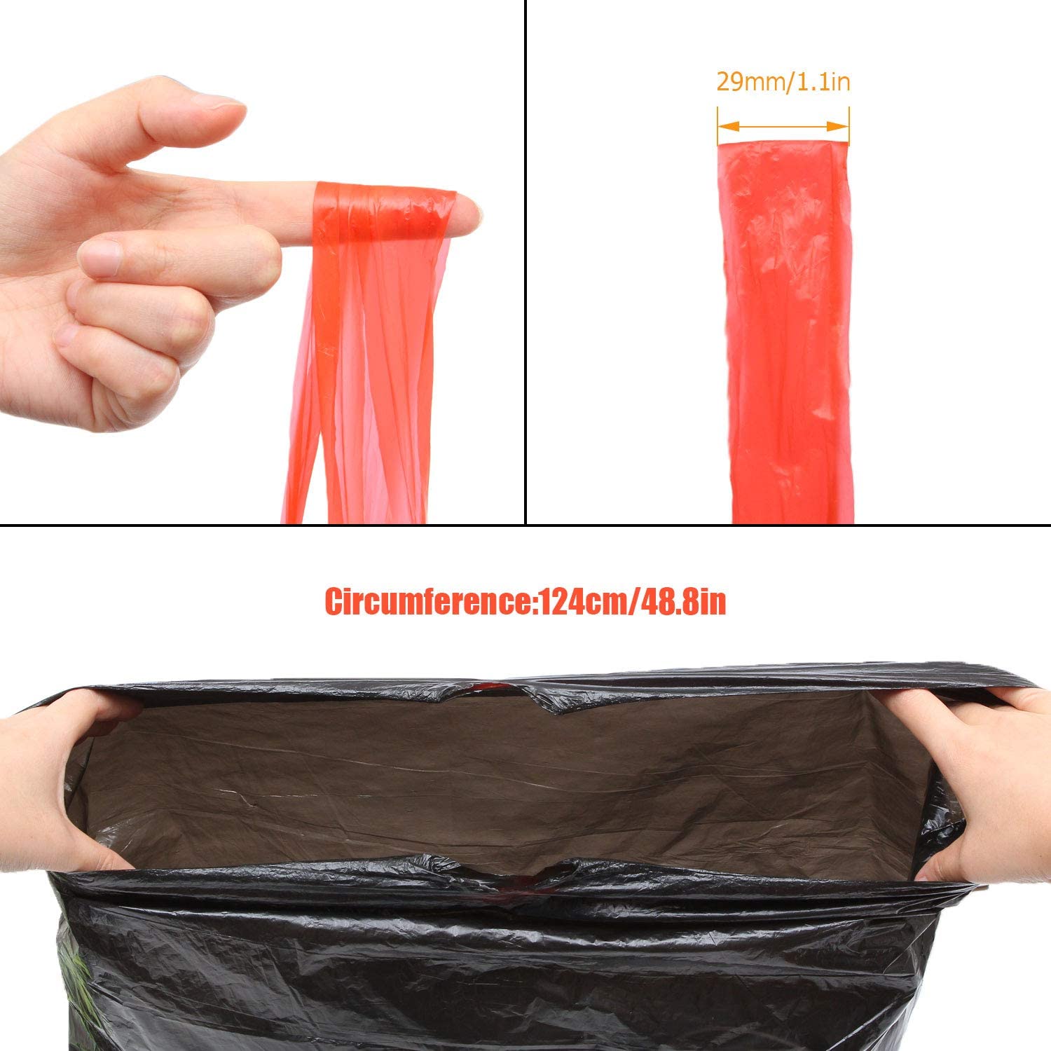 ASelected 200 pièces 50L-60L Sacs Poubelle Anti-Fuite Ultra Résistant Poignées Lien Coulissants Lot de 10 rouleaux Taille Large 71 x 64 cm Noir