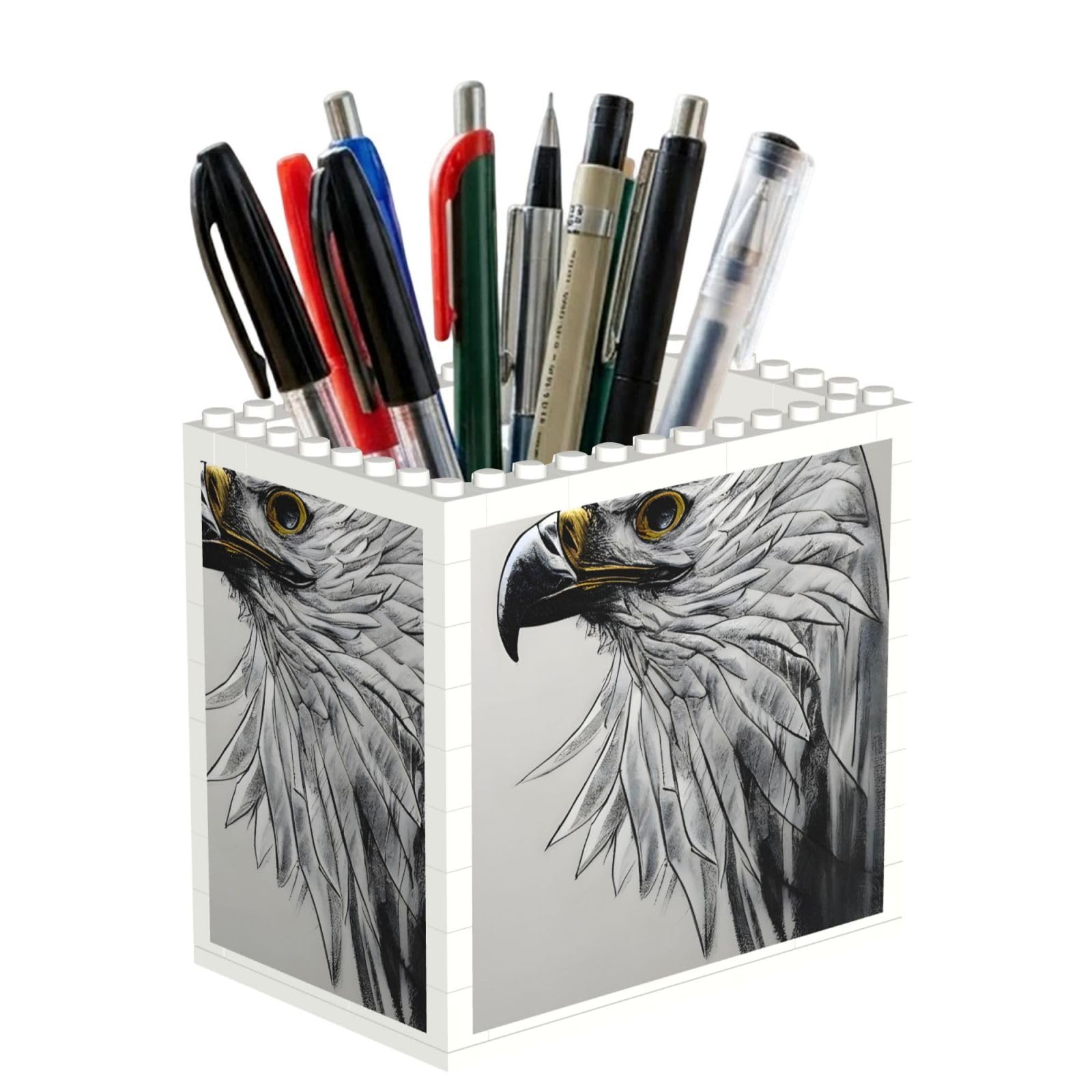 SXZVVBN Sketching an eagle Building Block Desk Tidy ABS Organiser