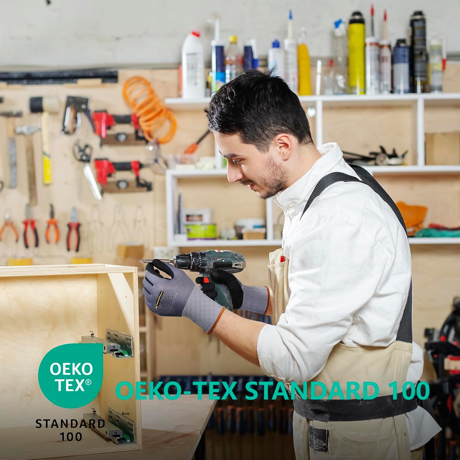 Tarantula Safety Work Gloves MicroFoam Nitrile Coated 12 Pairs,Endurance Seamless Knit Nylon,Dots on Palm,Dot Grip Gloves,X-Lagre - Image 6