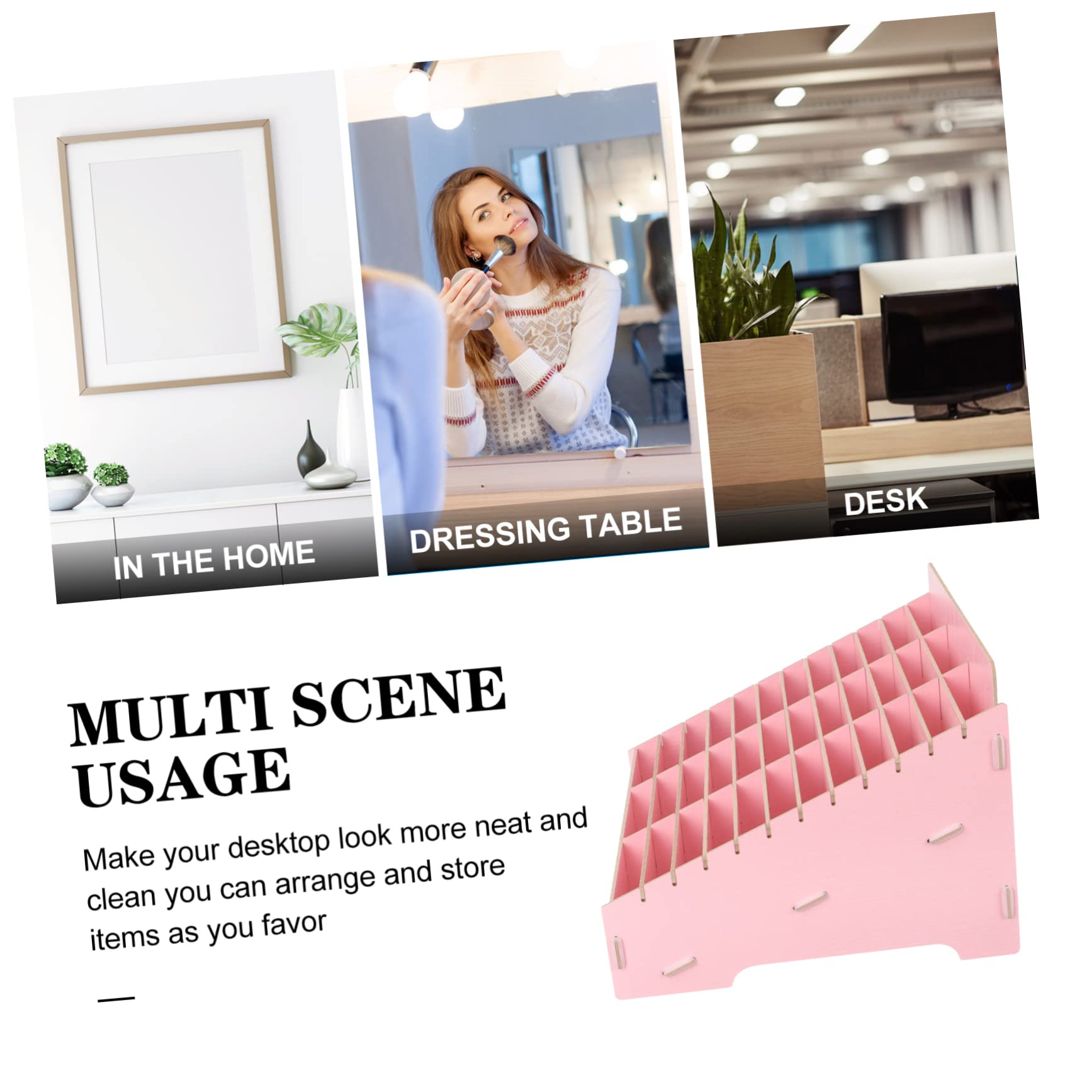 OFFSCH Boîte De Rangement En Bois Multi-compartiments Pour