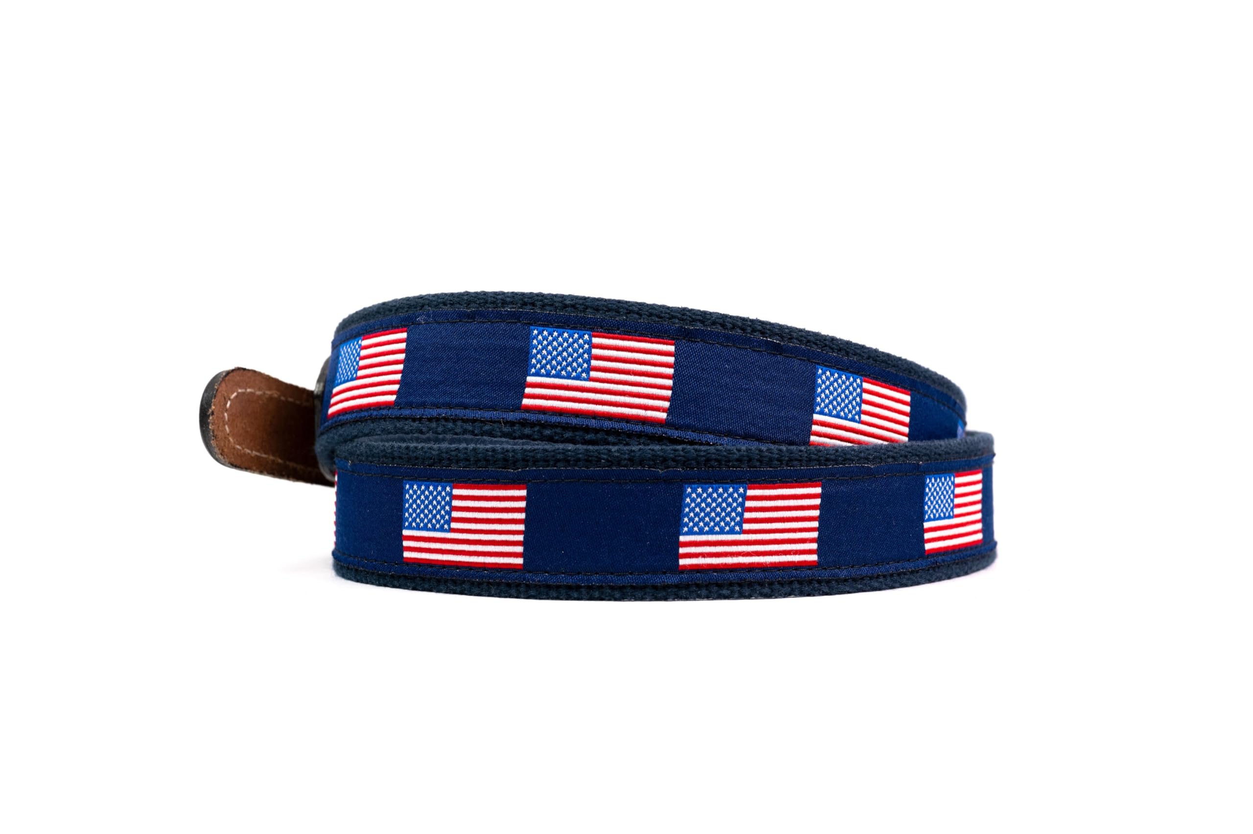 StadiumSpot United States Flag Web Leather Mens Belt, Size 40