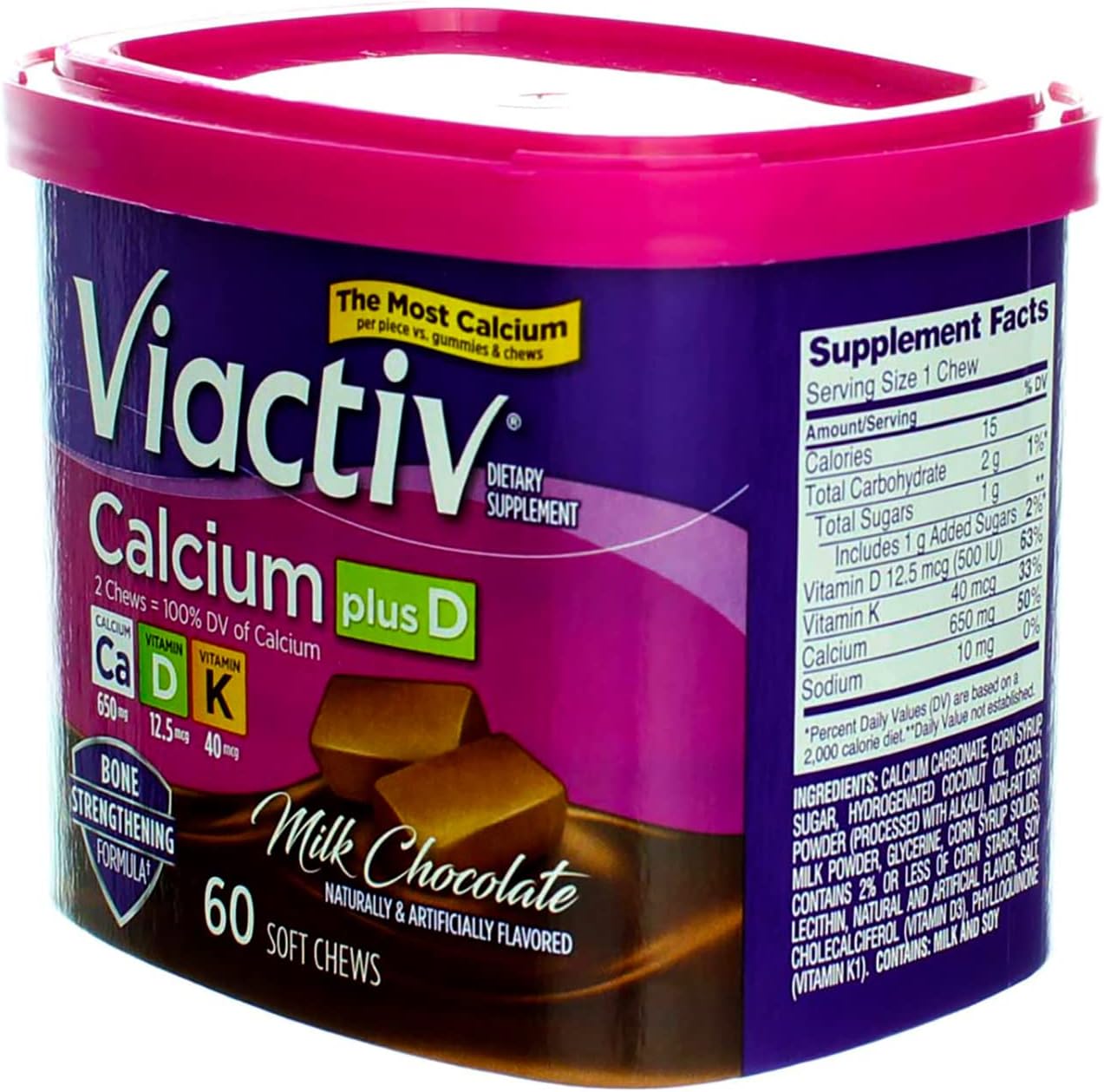 Viactiv Calcium Choc Chew Size 60ct Viactiv Calcium Chocolate Chew 60ct