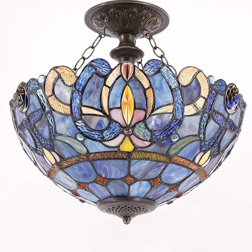 Miniatura 9 de Tiffany Lamp Series - Pantalla decorativa estilo vitral para sala de estar y dormitorio