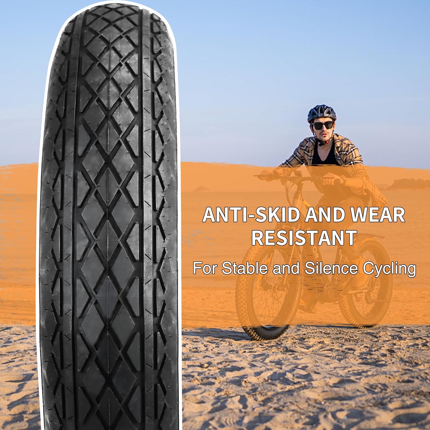 WEEROCK Fat Bike Tire 20x3.0 Inch - Folding Bead Mountain Snow Tire For Electric Bicycles