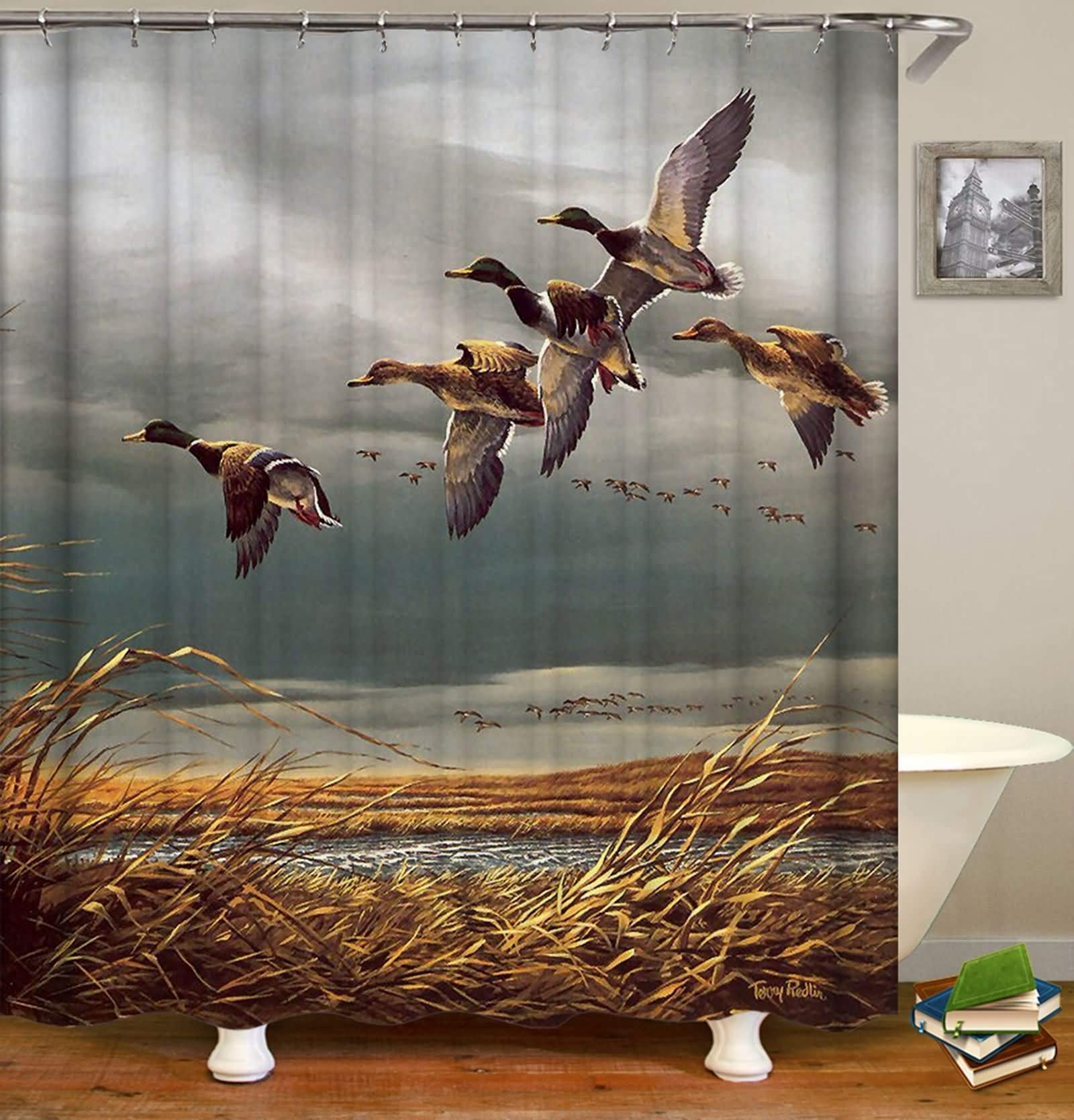 KnSam Zasłony Prysznic Poliester Odporna Mold Dziki Gęś Kolorowe Prysznic Namiot 180X200Cm