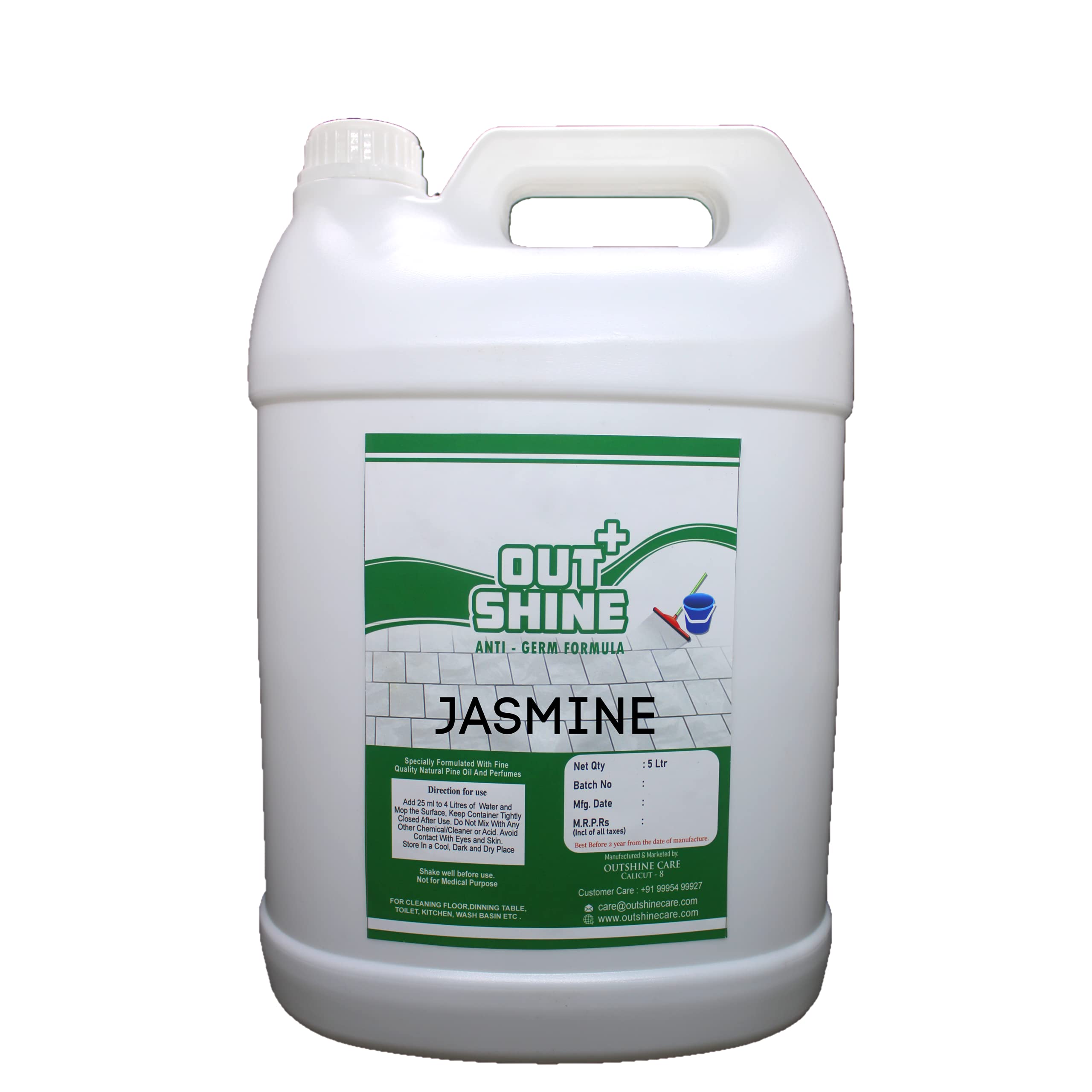Outshine+ Perfumed Herbal Floor Cleaner White phenyl 5L Intense Jasmine (B09BF6QH63) Amazon Price History, Amazon Price Tracker