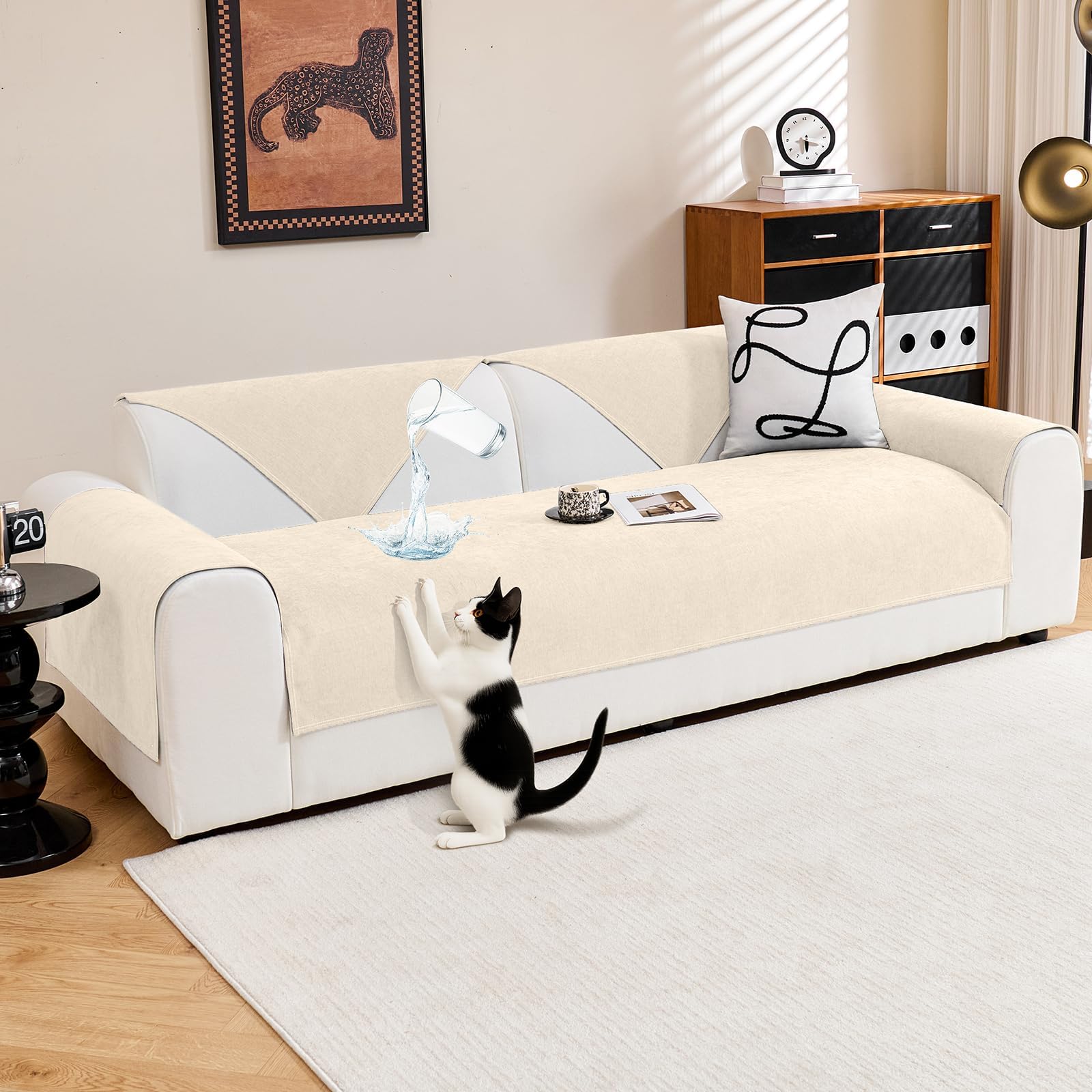 Warmstar Sofa Überzug Wasserdicht Chenille Couch Überzug