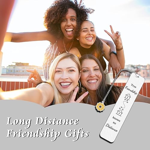 Miniatura 2 de Regalos de amistad para mujeres, regalos de cumpleaños para amantes de los libros, amigos, marcadores de girasol para mujeres, despedida de