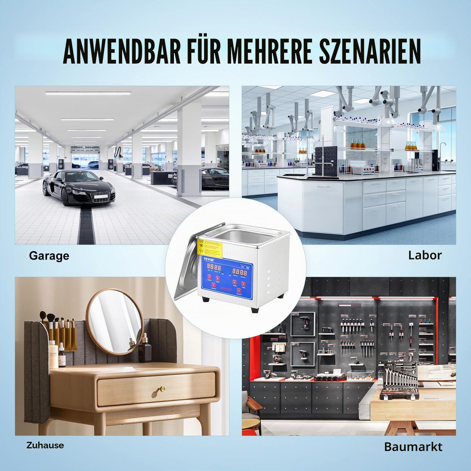 1.3L JPS-08A Ultraschallreiniger Reiniger ultraschallgerät Ultraschallreinigungsgerät Ultrasonic Cleaner mit Digital Timer for glasses Jewellery False Teeth Coins