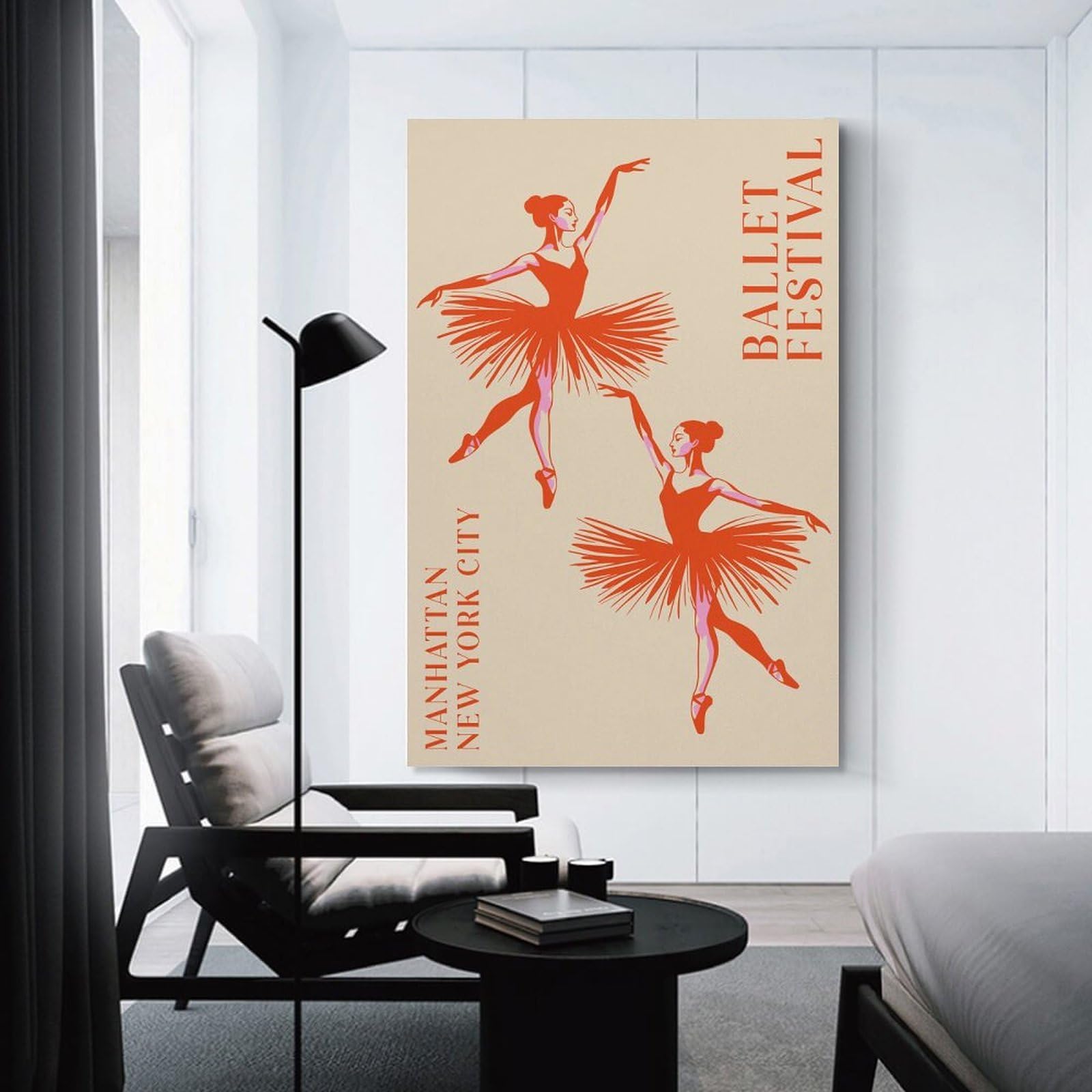 Junmoney Decorative Canvas Print Ballet Festival in Manhattan, New York, 24x36inch(60x90cm), for Entrance Spaces, Stair Walls Or Halls, A Neat Decor Update for Hallways