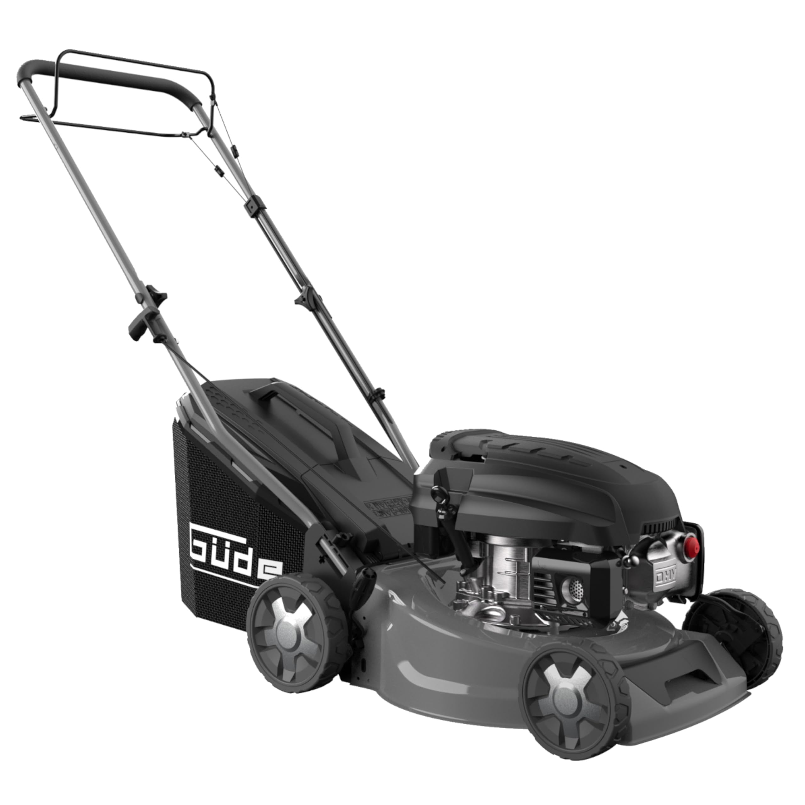 Güde Benzin Rasenmäher mit Radantrieb und Leichtstart 144,3cm³ 42cm Eco Wheeler 415 R 3in1 mit Antrieb | 3PS | 40 Liter Korb | Stahlgehäuse | 6-fache Verstellung | Mulchfunktion | Reinigungsanschluss