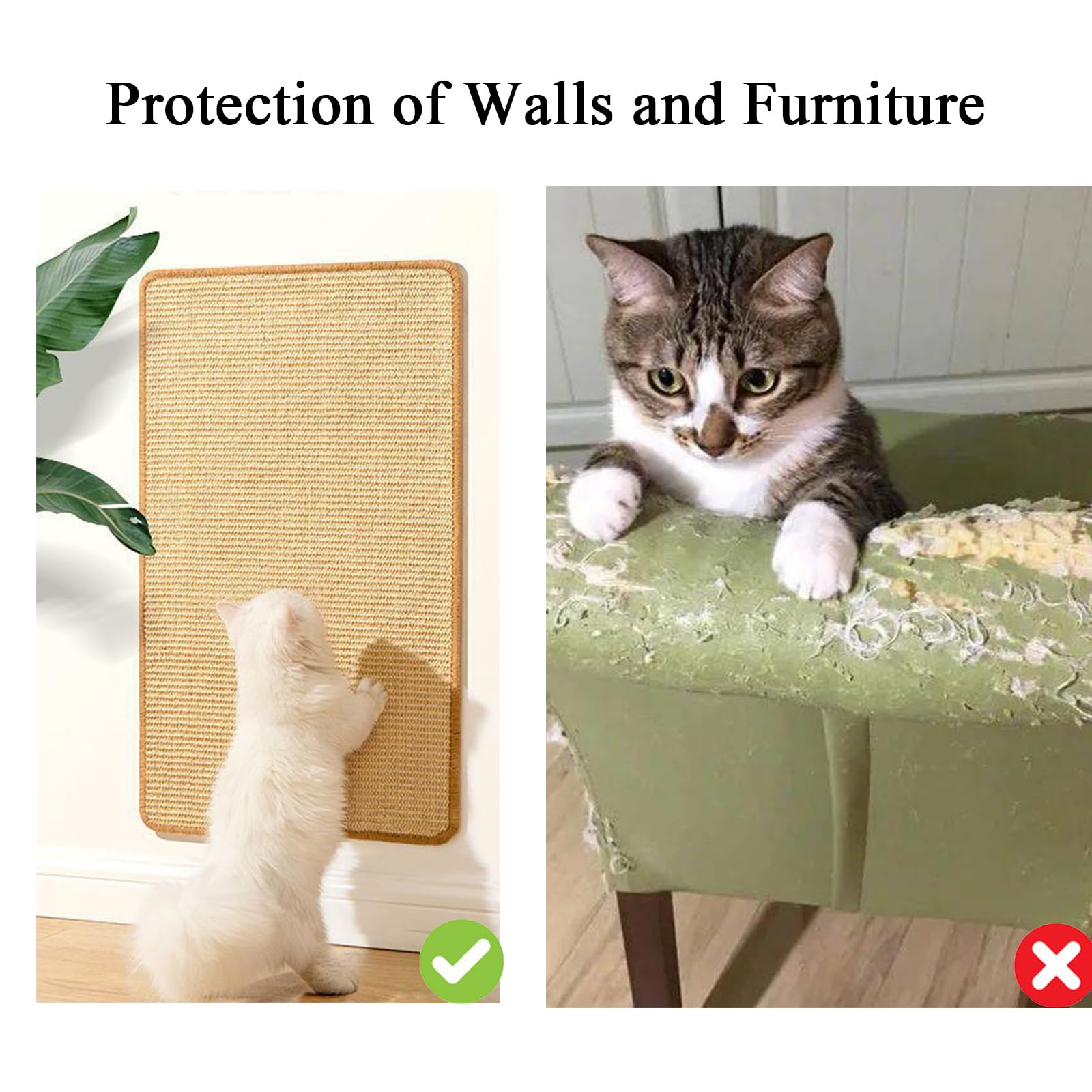 Cat Scratching Mat 15.7x11.8inch Sisal Mat Cat Wall Scratcher Scratch Rug Sisal CatScratching Wall for Indoor CatScratch Pad(15.7x11.8inch)