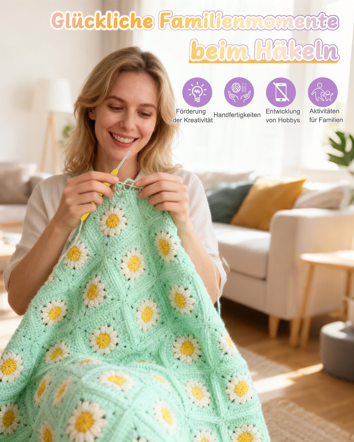 Coopay Granny Square - Set di uncinetti per principianti, con lana