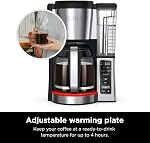Cafetière programmable Ninja 12 tasses avec carafe en verre – Styles de café classique et riche, fonction de retard et réservoir d'eau amovible de 60 oz, Noir/Acier inoxydable, CE250C (Version canadienne)