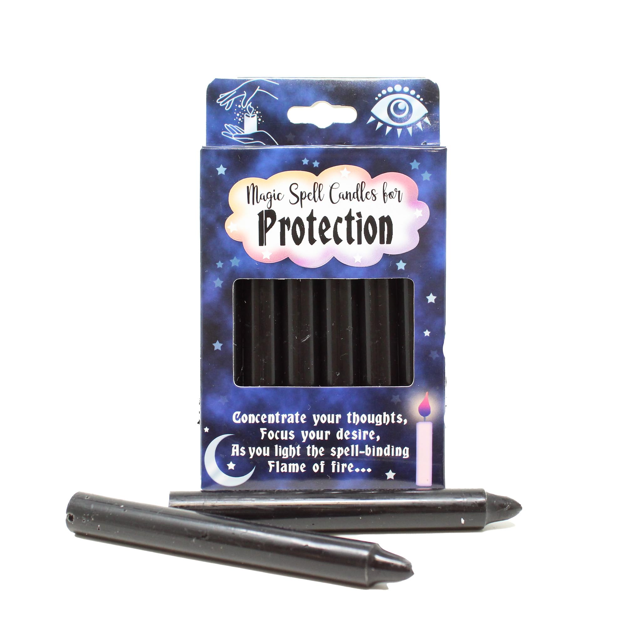 Magic Spell Candles for Various Spells Witch Pagan Ritual Witchcraft - Black 6pcs (Protection)