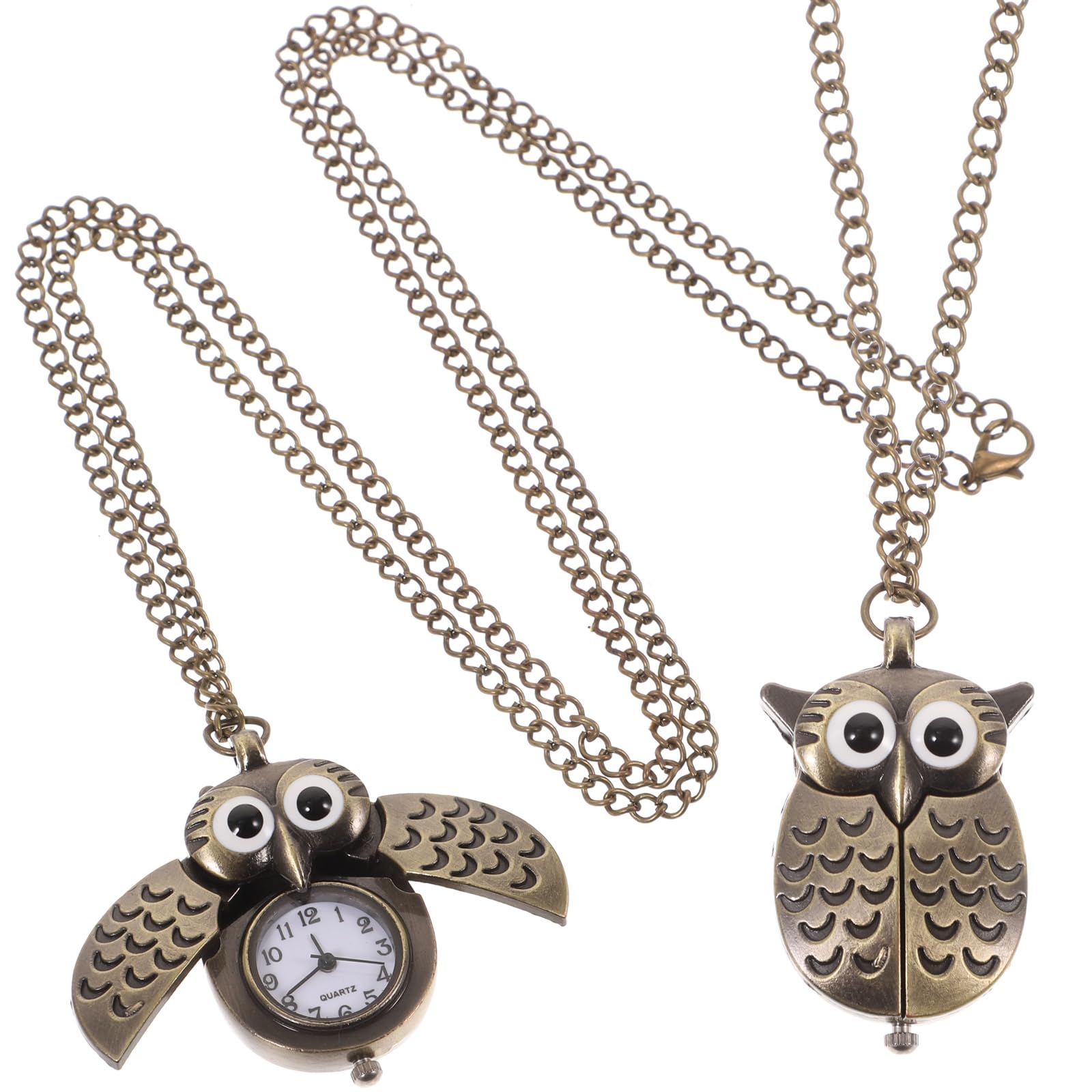 Reloj de Bolsillo de Búho Vintage con acabado elegante de aleación 8