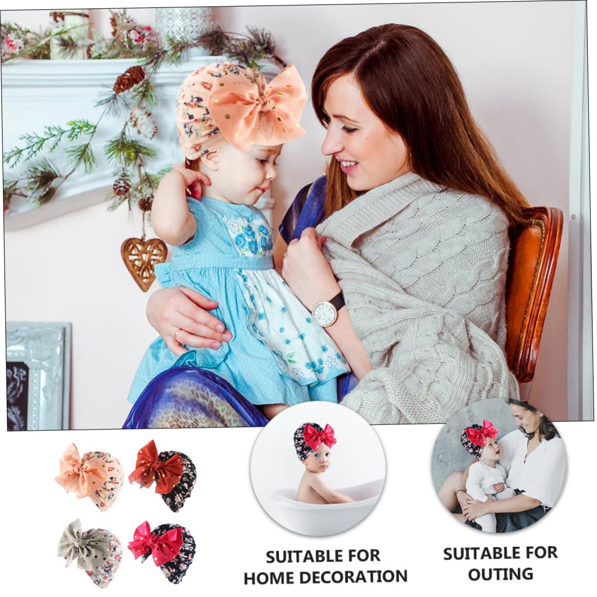 Beavorty Gorro Turbante para Bebés Accesorios De Fotografía para Recién Nacidos para Cumpleaños Y Ocasiones Especiales