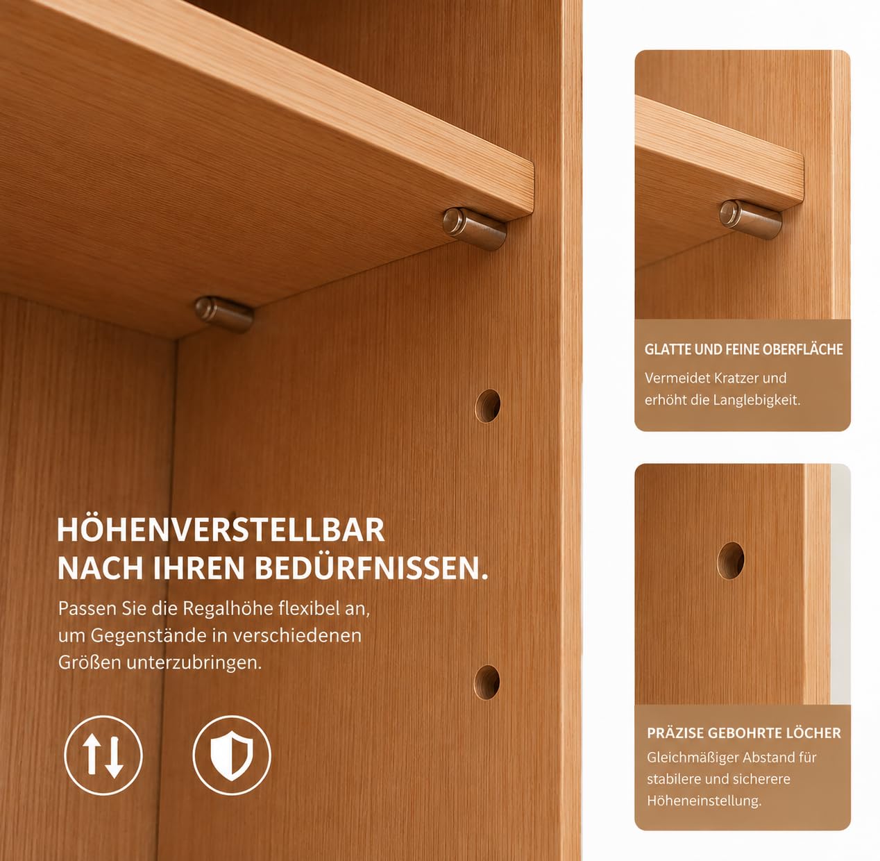 Zedelmaier Medikamentenschrank & Medizinschrank aus Bambus, hängeschrank, Hausapotheke, Erste Hilfe Schrank,Glastür mit Magnetverschluss，Arzneischrank 4 Fächer，12T x 27B x 57H cm