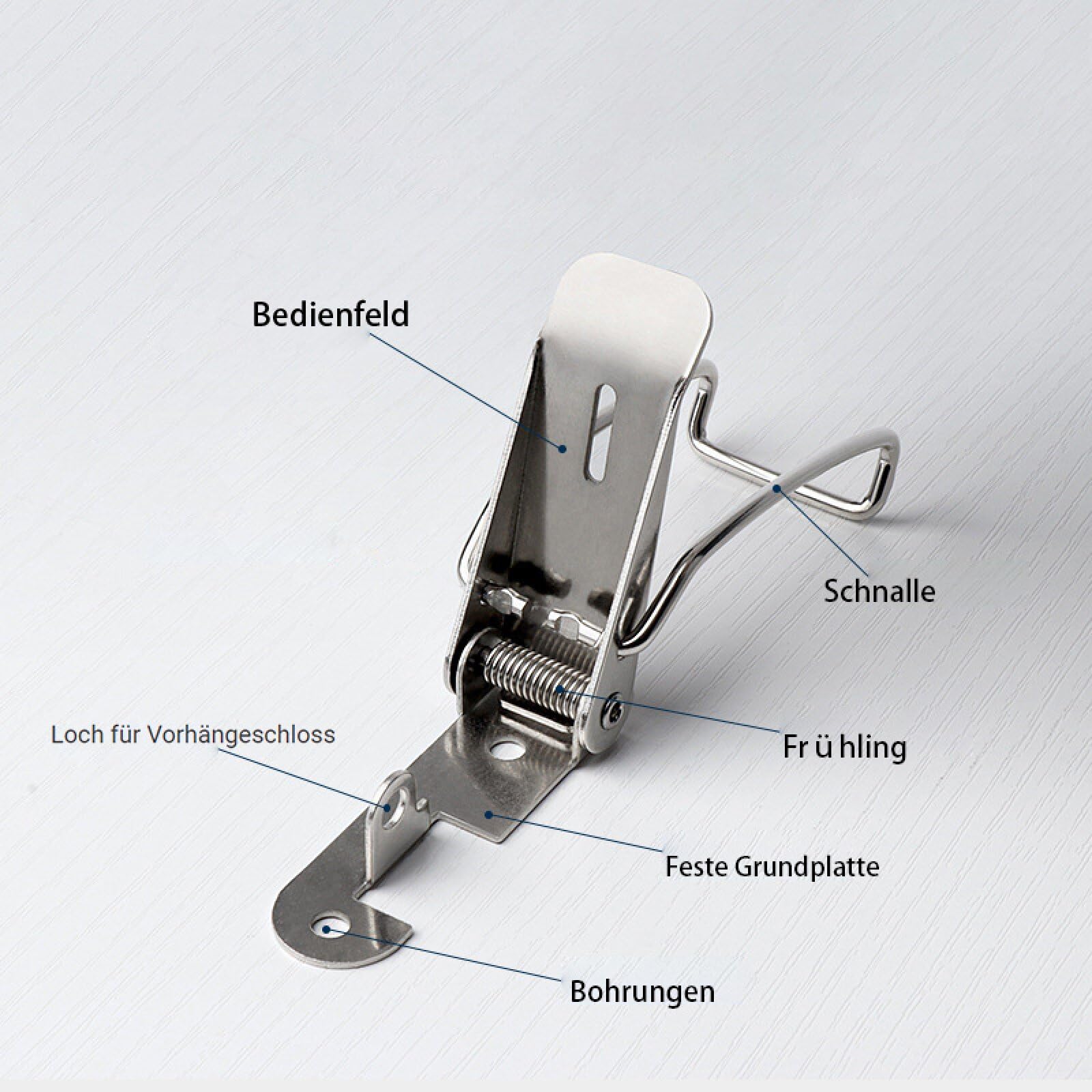 Spansluiting - Aantreksluiting - Afsluitbaar - Verstelbaar 65-75mm - Rvs 304 - 1 stuks