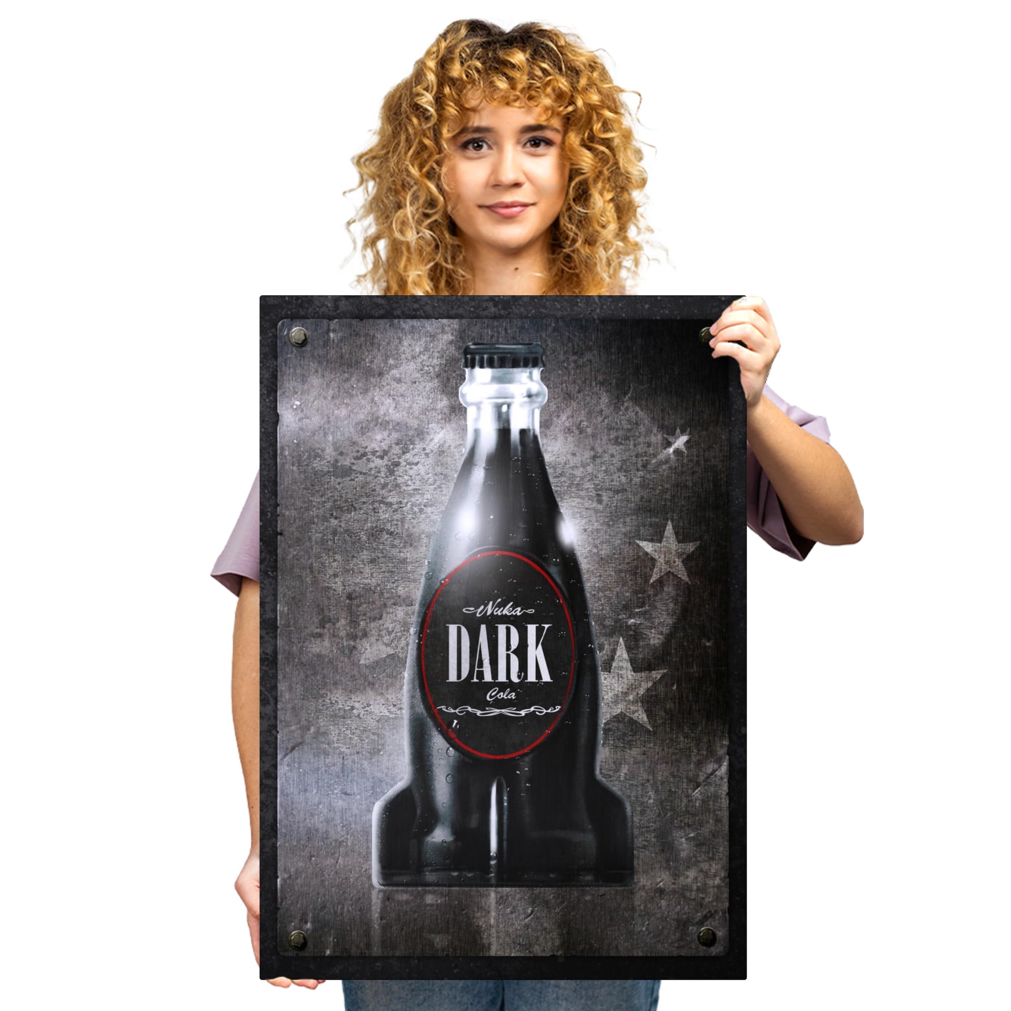 Displate – Poster in metallo – Montaggio magnetico – Fallout – Nuka Cola Dark – Dimensione L – 67,5 x 48 cm