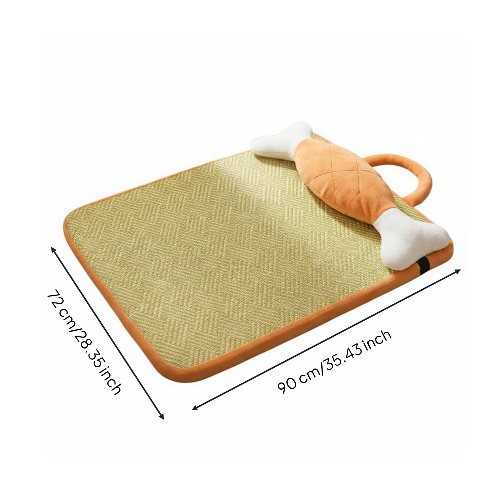 Qianly Cuccia per Raffrescante Tappetino Cane Materassino Cane con Superficie Intrecciata Durevole Lavabile Facile Cura Cuscino, XL 90 72cm, Tappetino Rinfrescante A Forma Di Osso