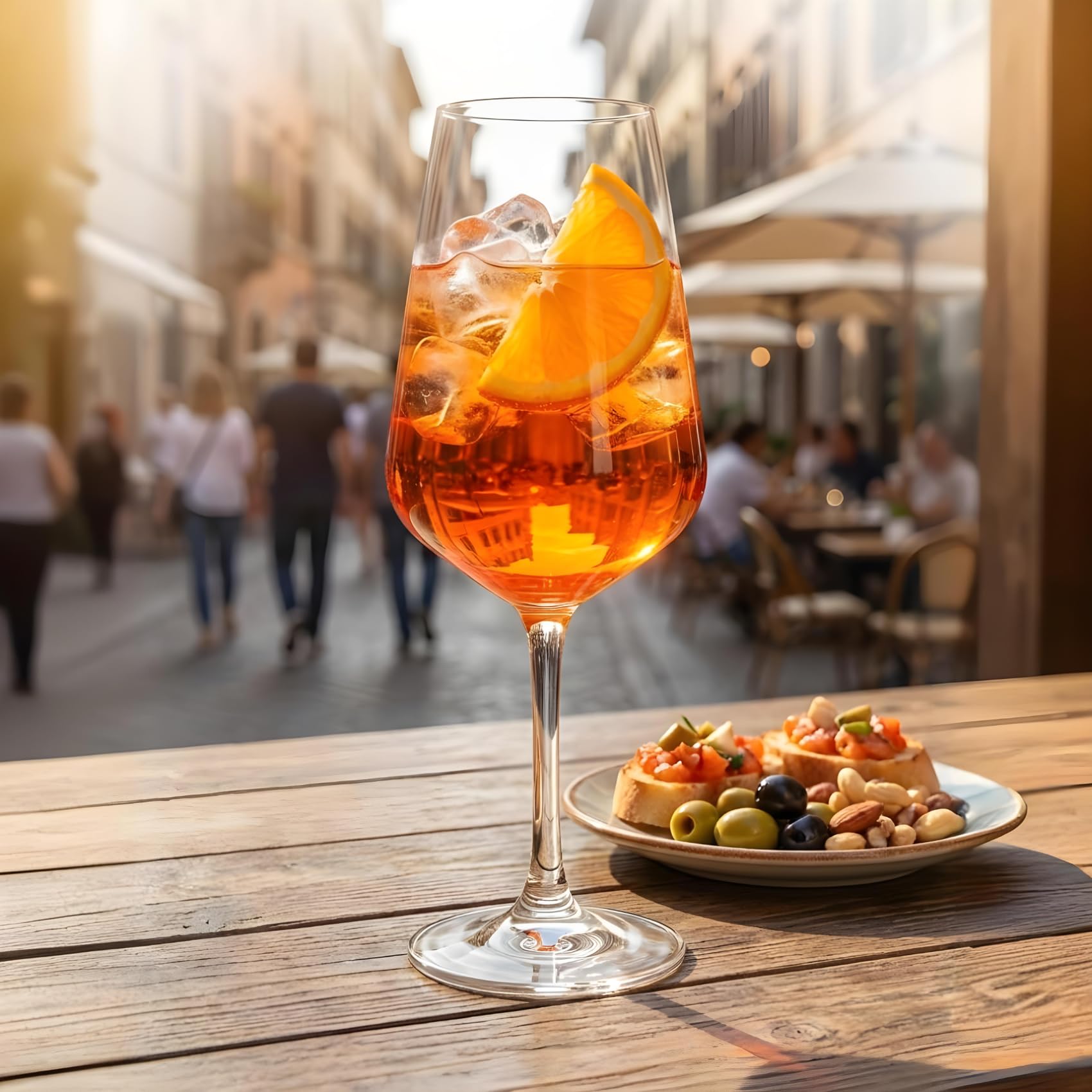 Calici Spritz Aperol, set da 4, 45cl, in cristallo, resistente, Aperitivo, Cocktail