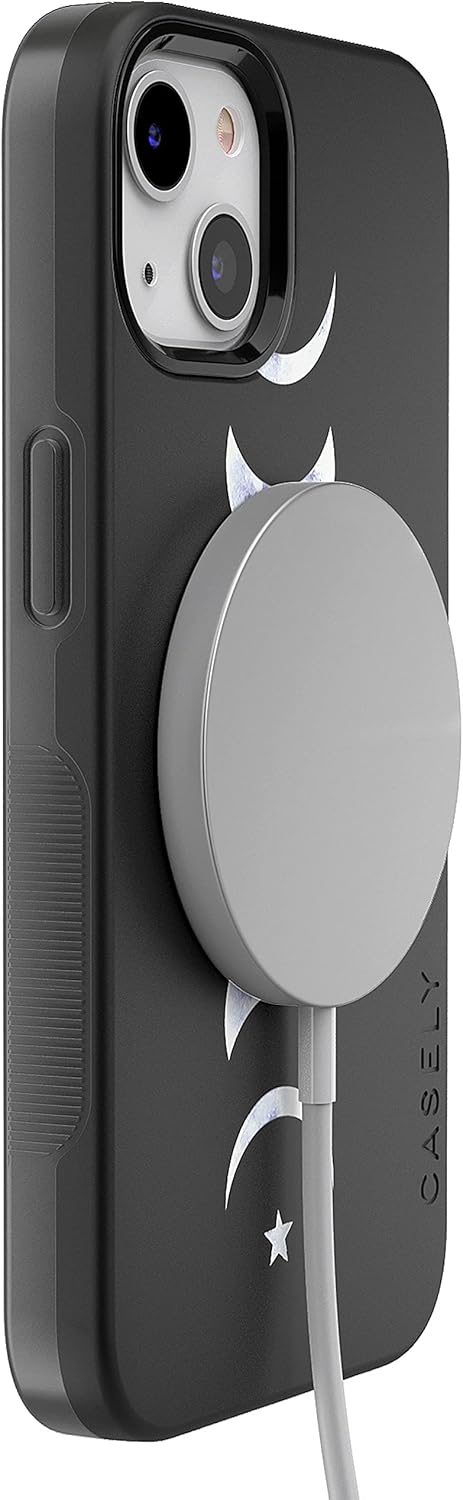 Casely iPhone 13 Case | Compatible with MagSafe | It's Just a Phase | Marble Moon Case