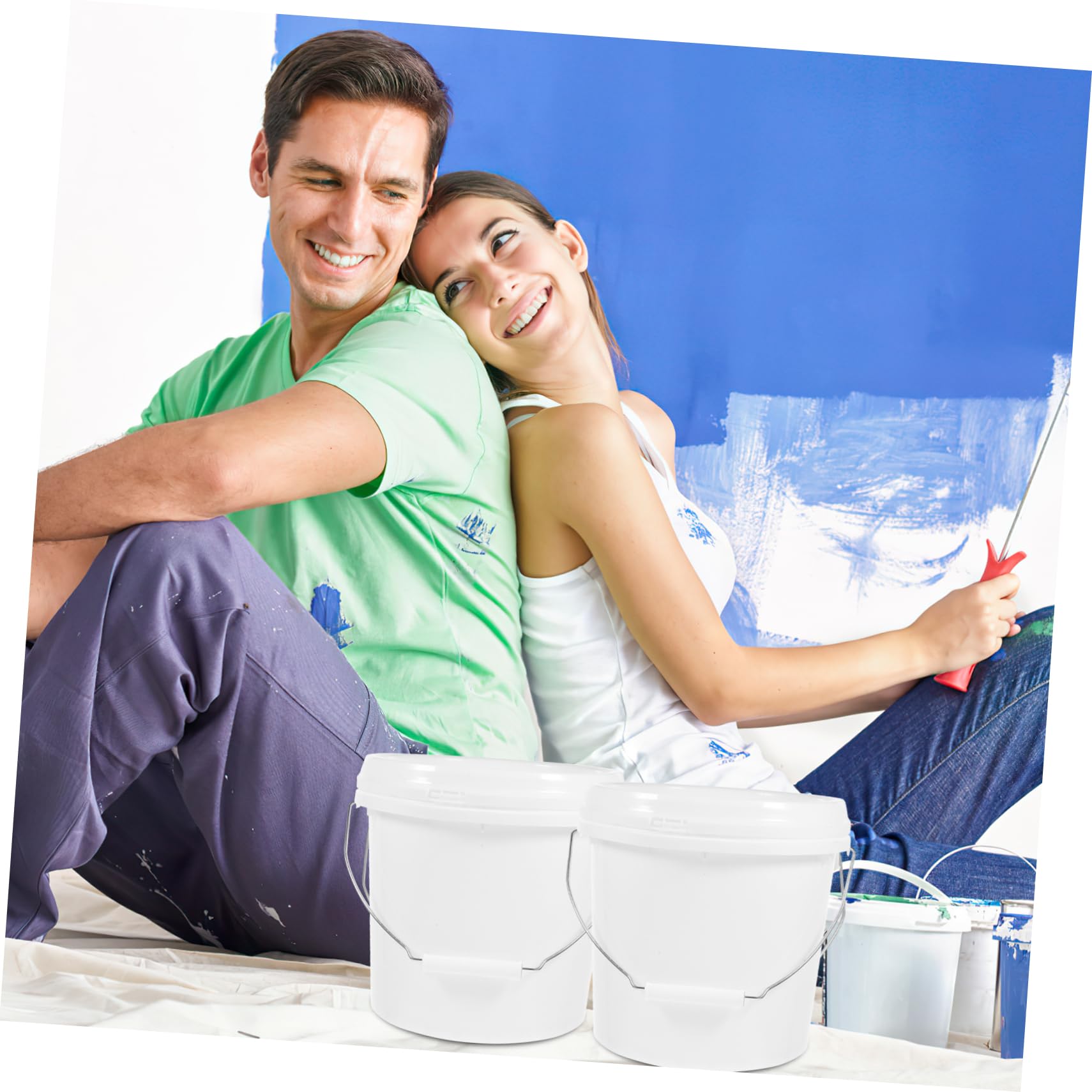 Cubeta De Plástico con Tapa Sellada para Cubo Práctico y Resistente para y Almacenamiento De Varnices y Agua