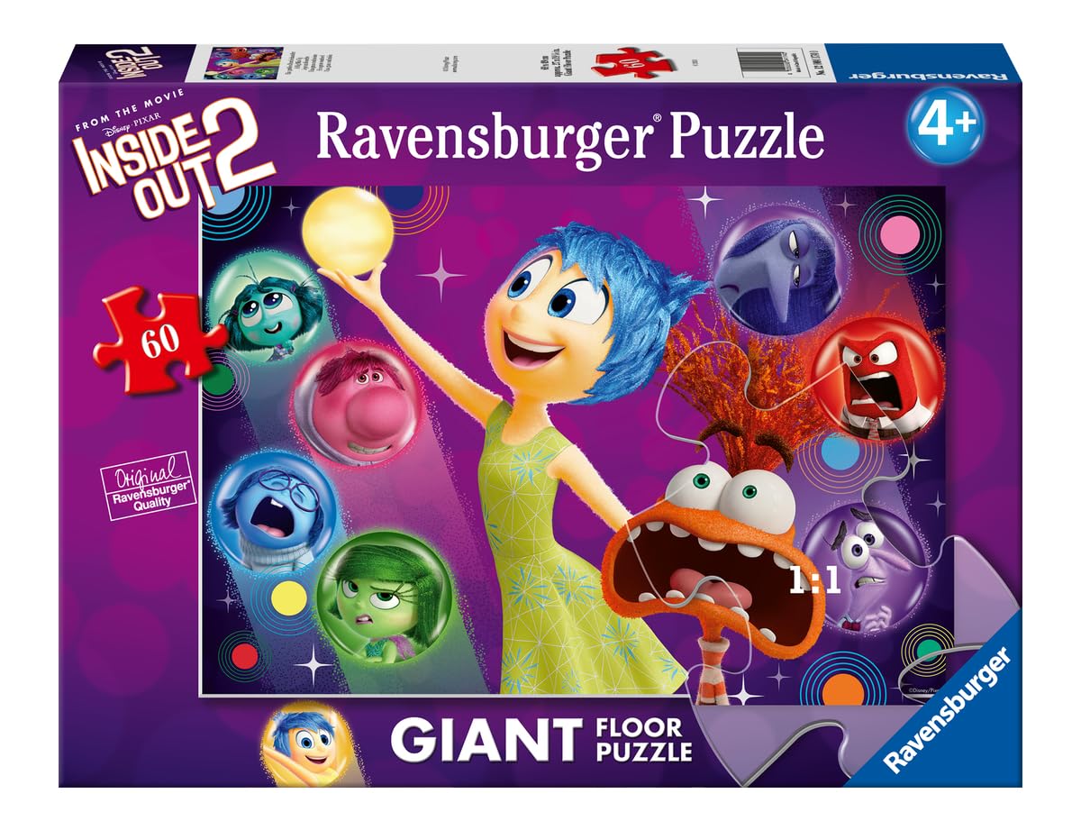 Ravensburger - Inside Out 2, Puzzle 4+ Anni, Giant Floor Puzzle Da 60 Pezzi