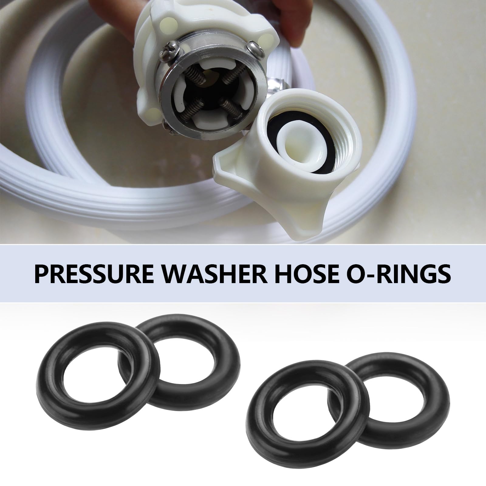 VGOL 20Pcs O Rings for Pressure Washer Hose Compatible with Black and Decker Pressure Inner Diameter 6mm Outer Diameter 9.8mm Thickness 1.7mm Black - Image 2