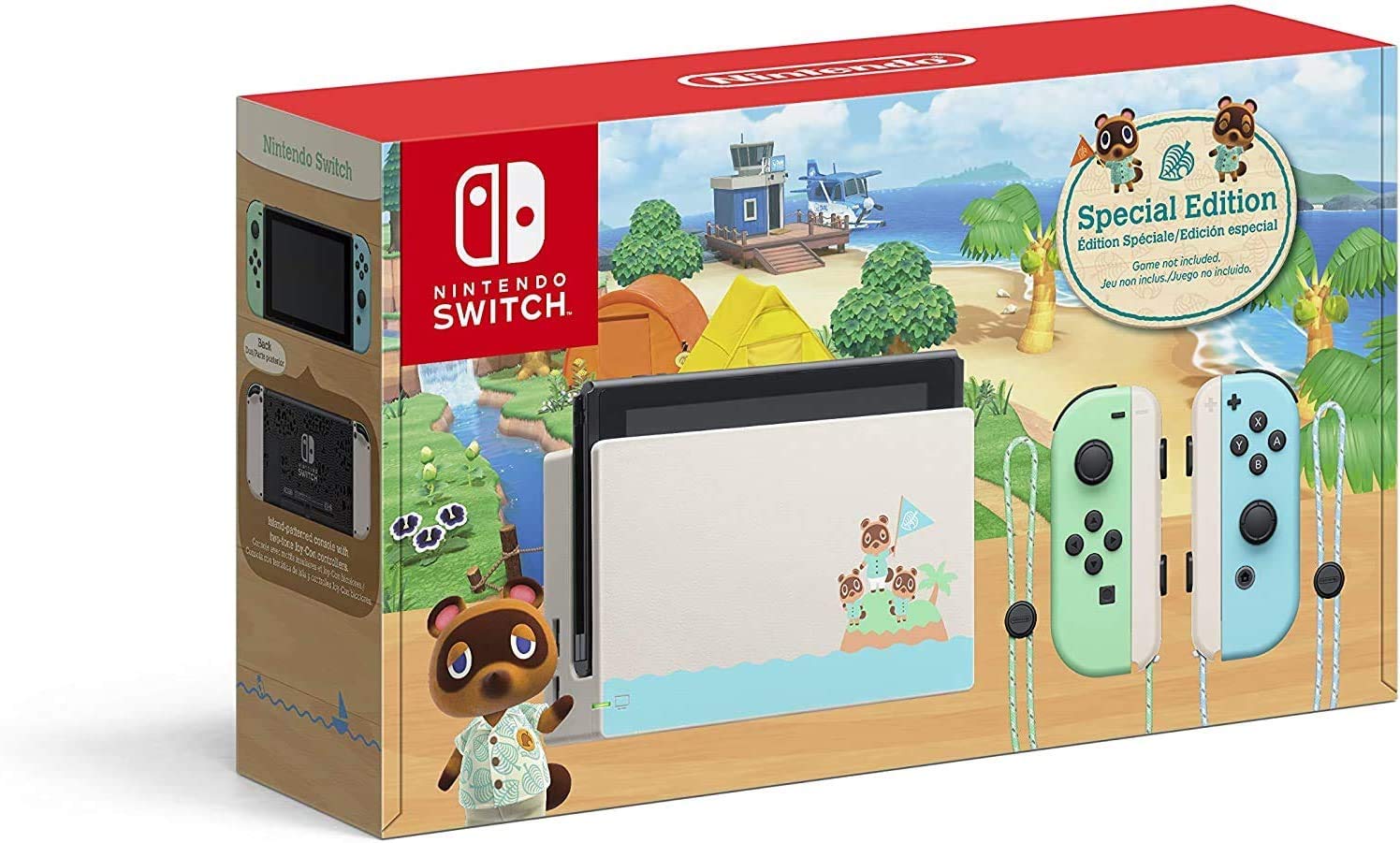 One-Day Sale: Up to 40% Off Nintendo Switch Pastel Green and Blue Joy-Con Console - Animal Crossing: New Horizons Edition, 6.2 Touchscreen Display, W/GM 128GB SD Card + 13 in 1 Super Kit Case