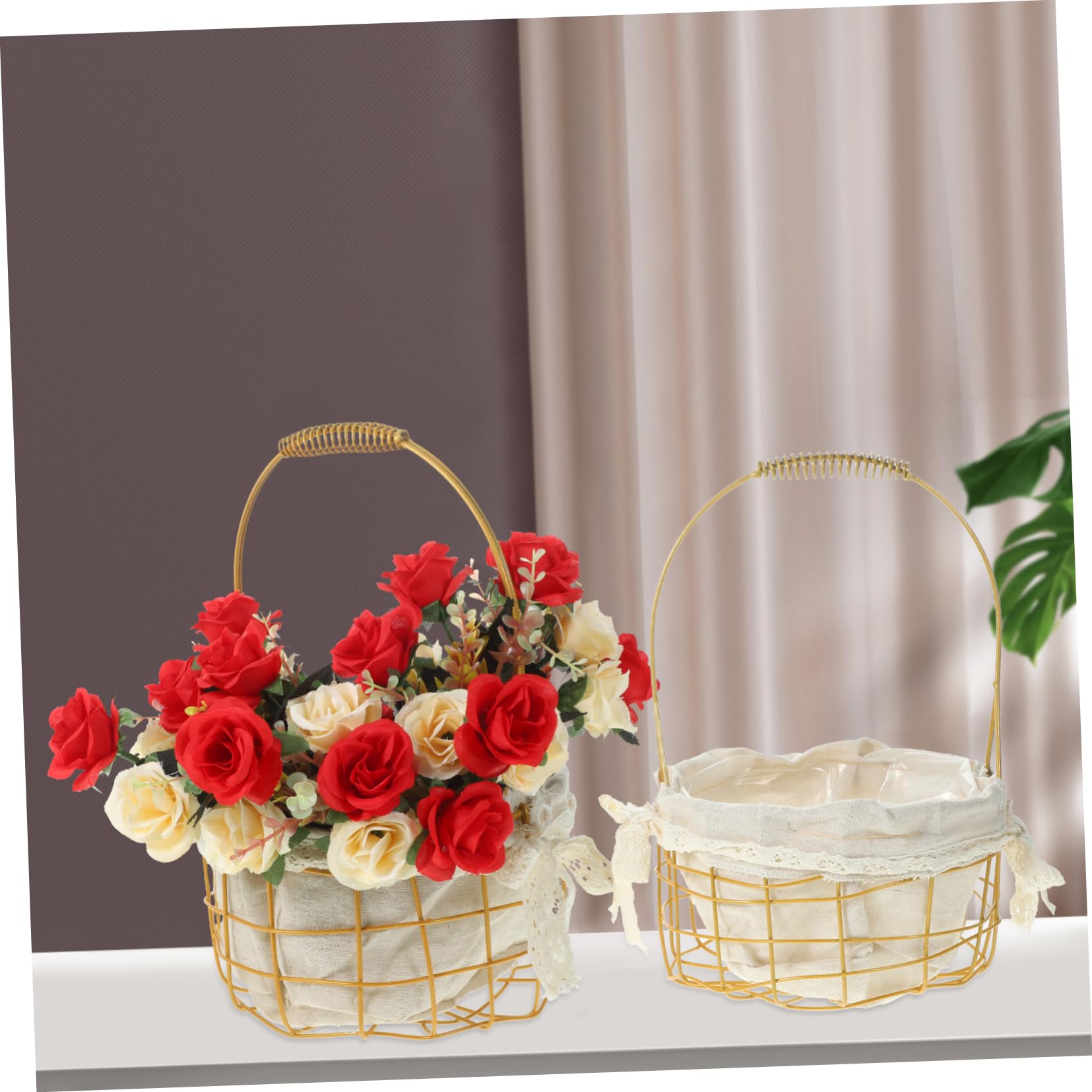 Geflochtener Blumenkorb Dekorativer Korb Für Pflanzen Innenbereich Blumentopf Aufbewahrungsbehälter Im Bauernhausstil Rustikaler Korb Mit Griff Platzsparend Und Langlebig
