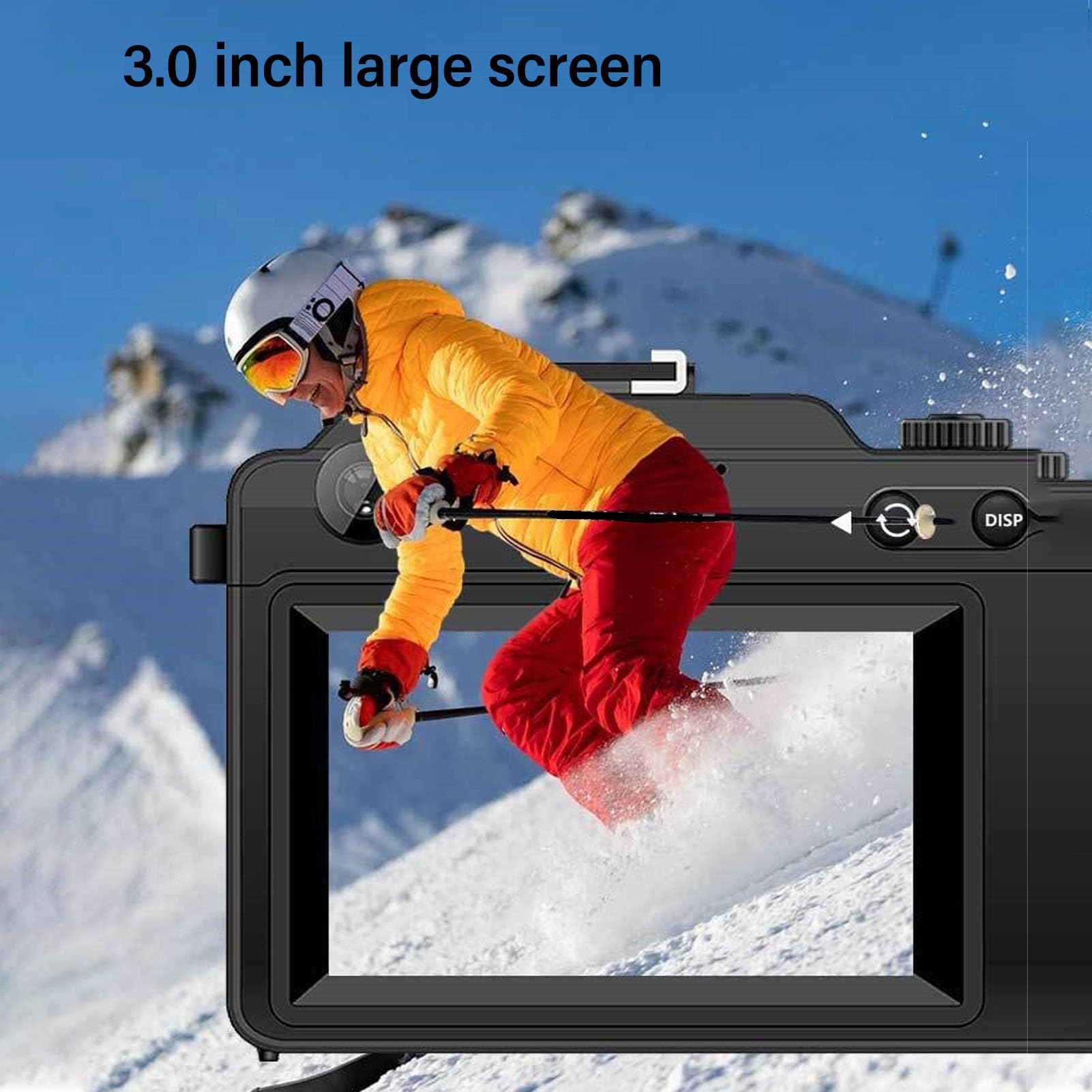 Youtube Draagbare Compacte Kleine Videocamera met Groothoek, 48Mp 4K 3In Ips -scherm 18X Zoom Schoonheidsfilter Vlogcamera, Draagbare Selfiecamera voor Vlog