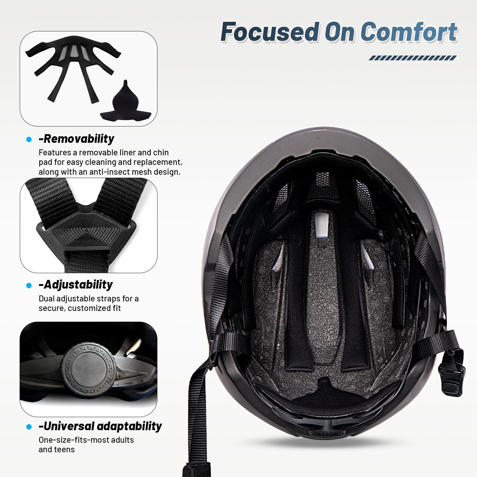 Adult Cycling Bike Helmet, OnBros Lightweight Unisex Bicycling Helmets for Men and Women, Adjustable Fit CPSC Certified Bicycle Helmet : Sports & Outdoors