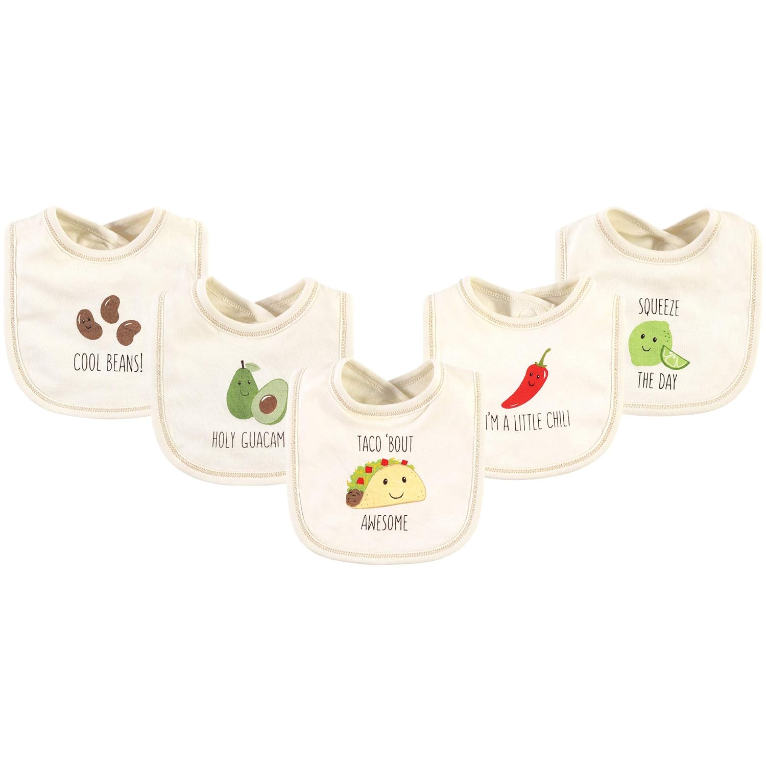 Touched by Nature Unisex Baby Organic Cotton Bibs, Taco, One Size Touched by Nature Unisex Baby Organic Cotton Bibs, Taco, One Size