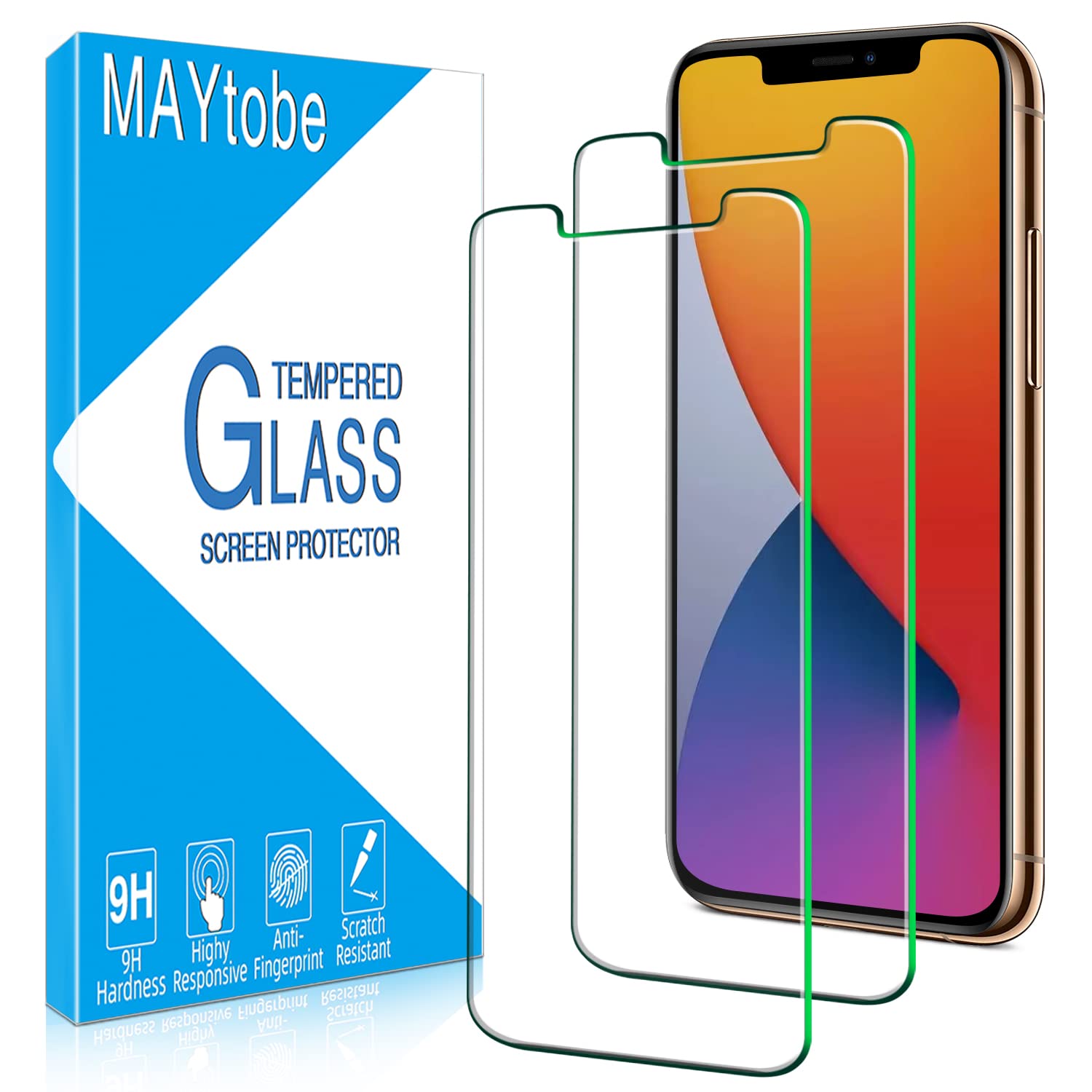 MAYtobe 2 Pezzi Vetro Temperato per iPhone 11 Pro Max/iPhone XS Max 6,5