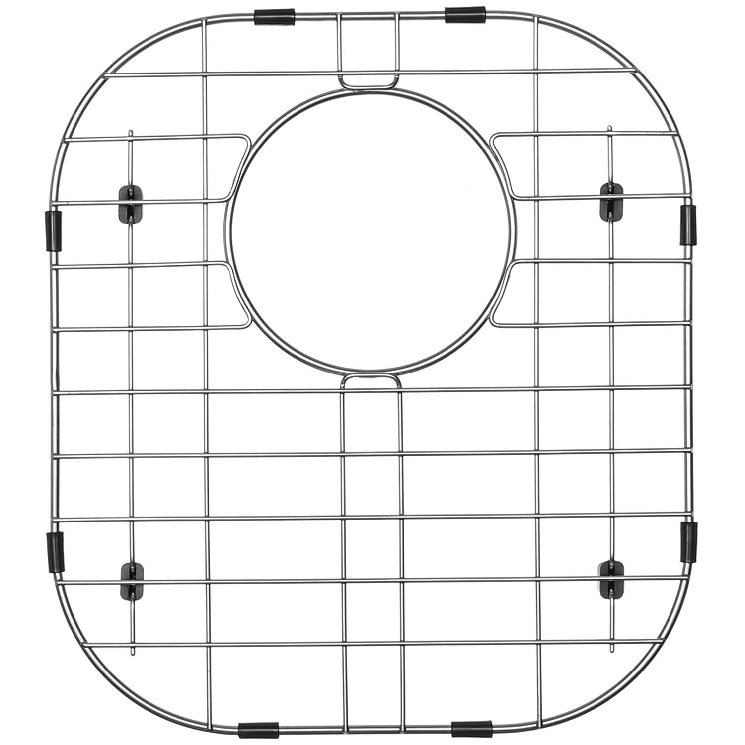 Serene Valley Sink Protector Grid 11-11/16" x 13-3/16", Rear Drain with Corner Radius 3-1/2", 304 Stainless Steel Material NLW1311R