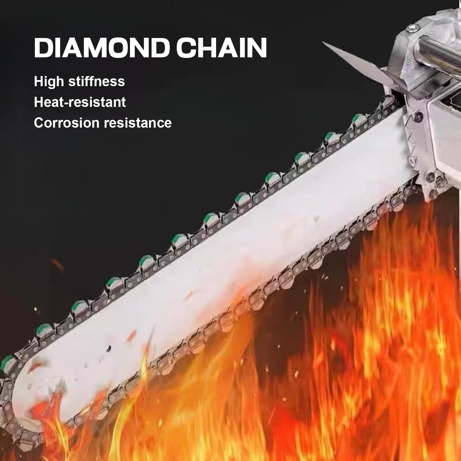 Chaîne Diamantée pour Béton Compatible avec AC829-350/480 Chaîne Diamantée pour Machines De Découpe Murale, 78|66 Maillons D'entraînement,Single Chain,480mm