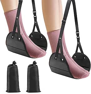 Airplane Foot Hammock 2Pack Airplane Foot Rest Airplane Travel Essentials For Flying Plane Travel Essentials Foot Rest Under Desk Airplane Footrest Desk FootRest Repose Pied Flight FootRest Airplane
