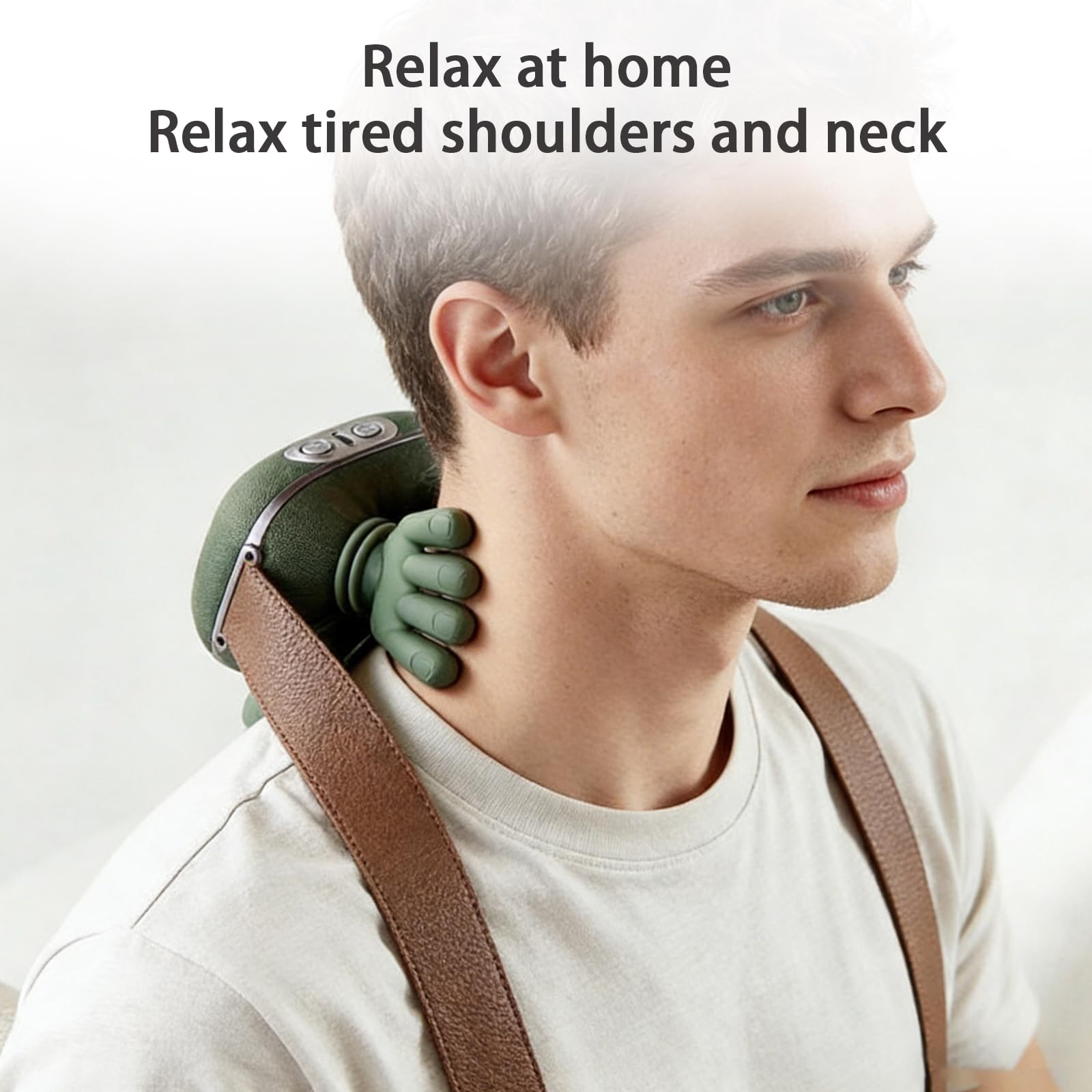 Masajeador de cuello y hombros, masajeador profesional de espalda Shiatsu, amasado 4D de tejido profundo portátil con calor, diseño inteligente de mano humana simulada para aliviar el dolor y