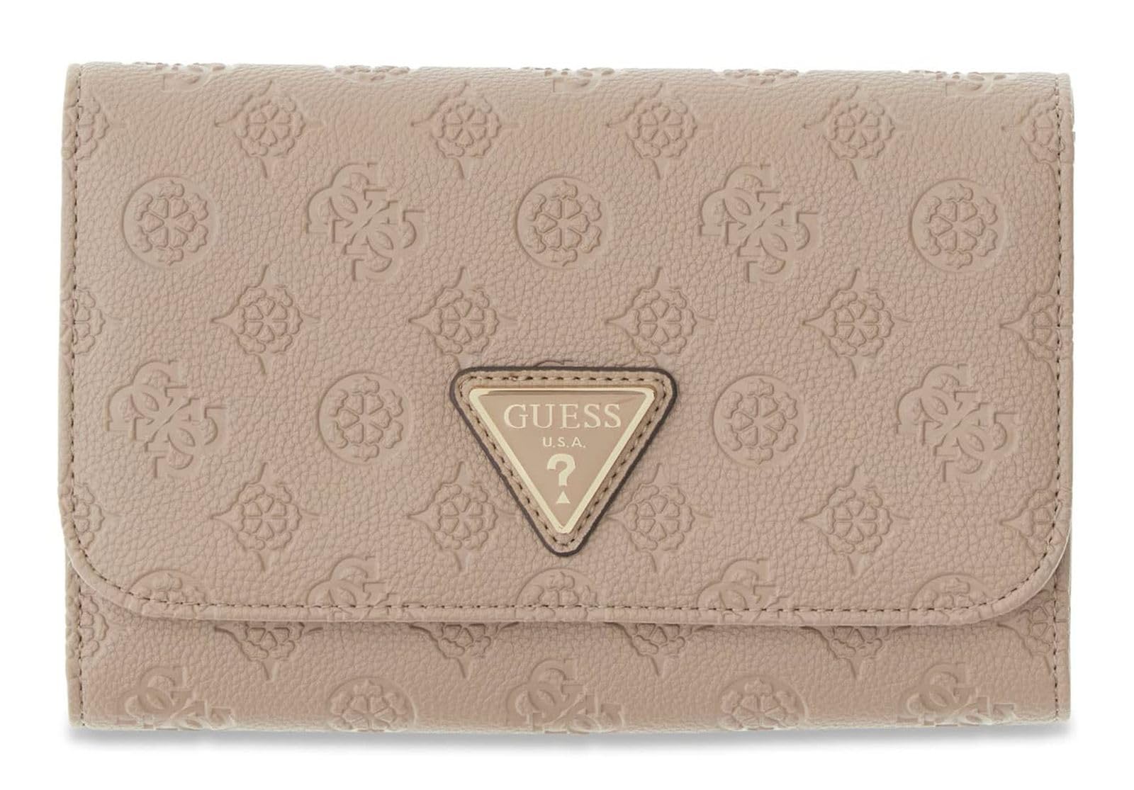 GUESS Ausweisetui Wilder Travel Passport Organizer Taupe Logo