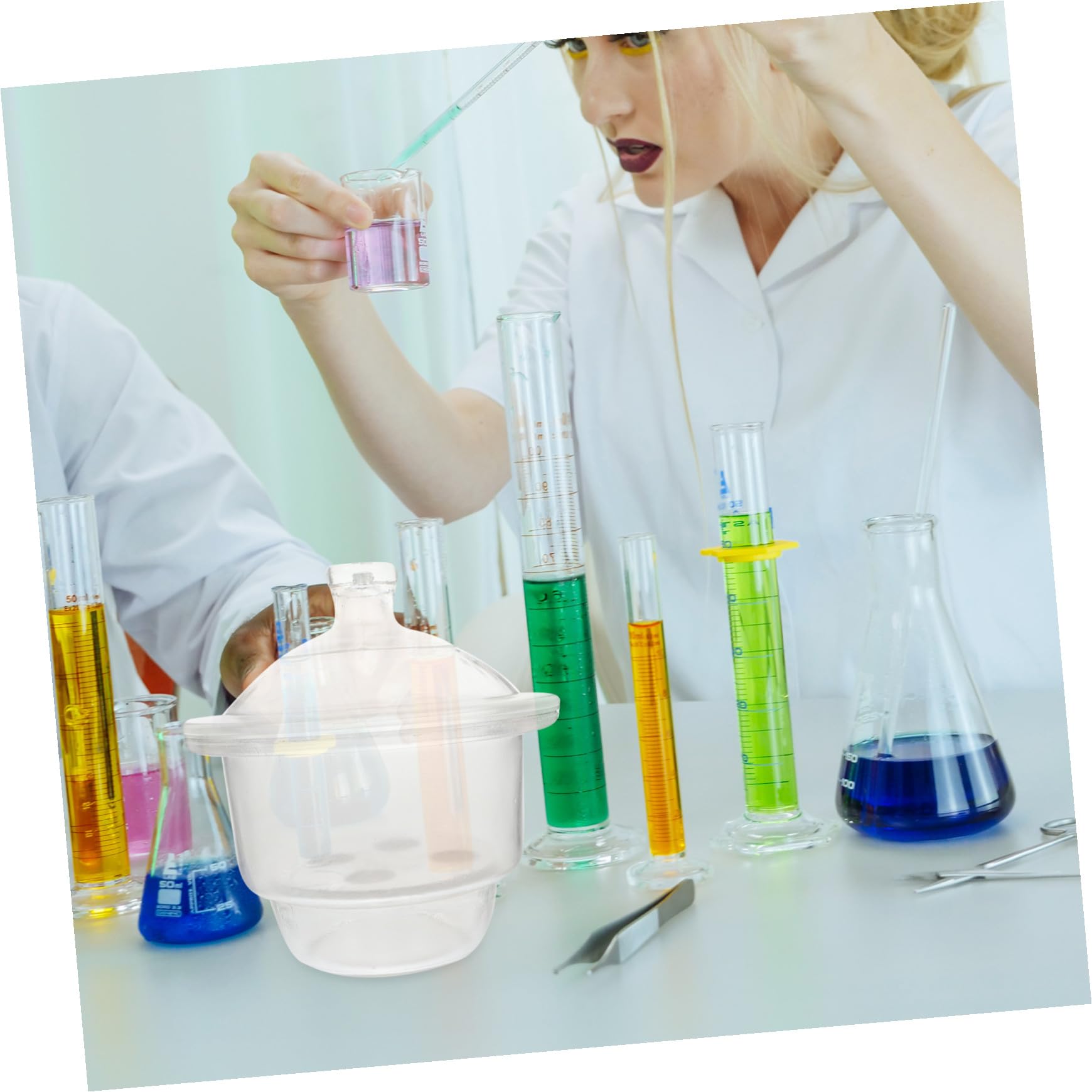Anneome Secador al Vacío de Vidrio para Laboratorio 150 Mm, Frasco Desecador Resistencia Química, Botella Secadora para Secado y Conservación en Laboratorio Industrial y Científico