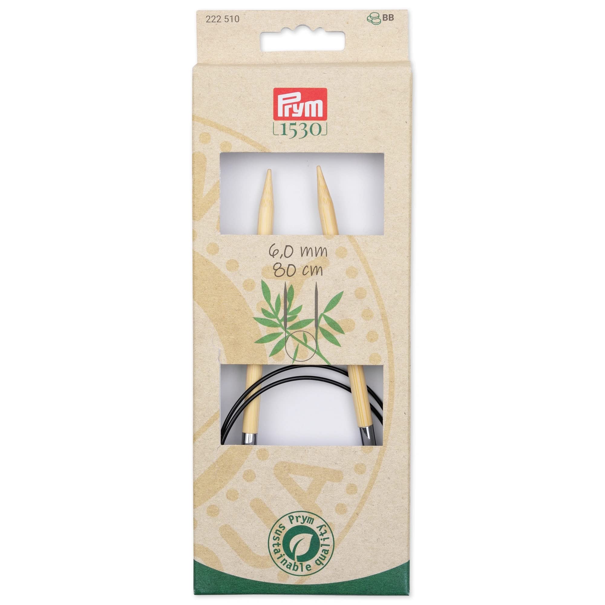 Prym - Prym 1530 Bamboo (80cm, 6.00mm) Circular Knitting Needle - 1 Unit