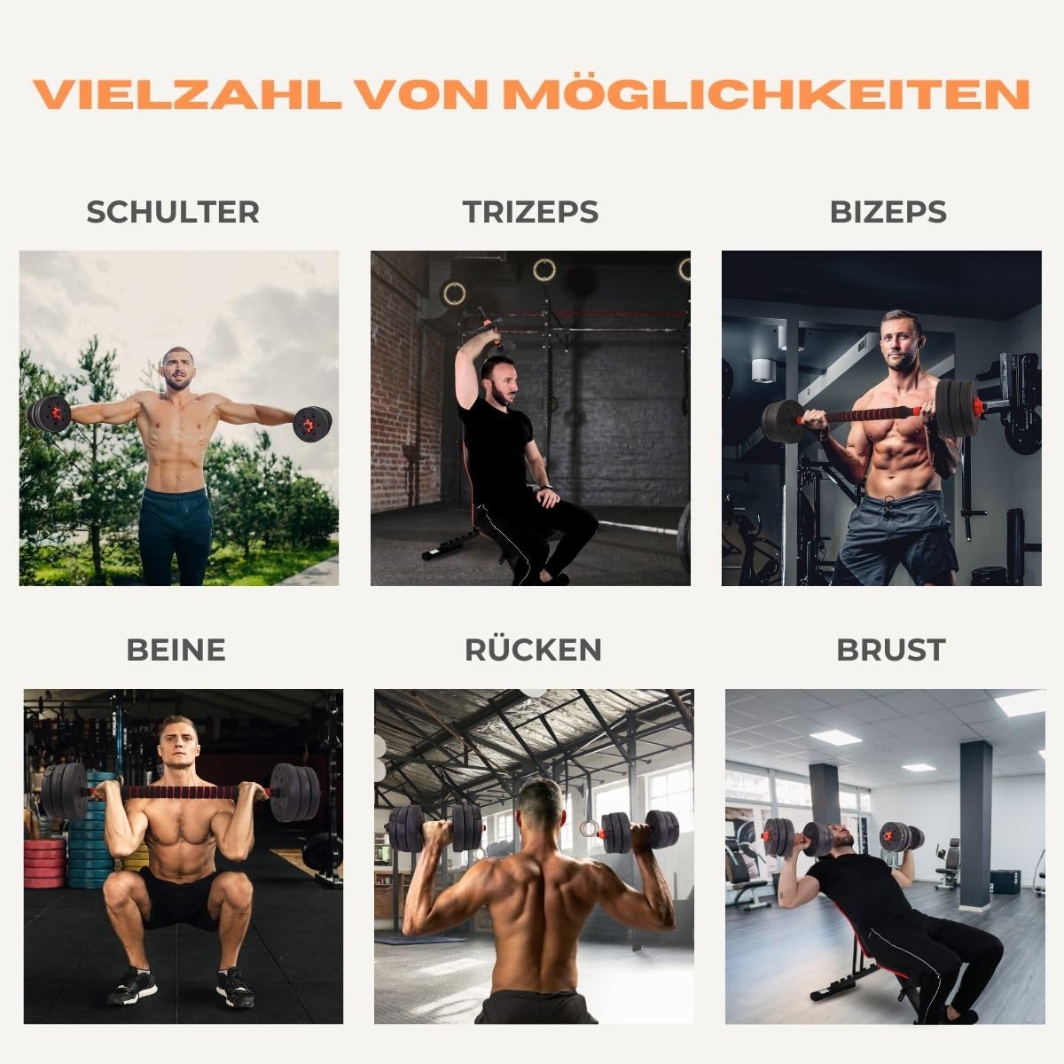 Mobiclinic®, Hantelset verstellbar, 2 in 1, Gewicht von 20-30 kg, Enthält hanteln und gepolsterte verlängerungsstange, Rutschfeste muttern, Robuster stahl, Heim-fitnessstudio