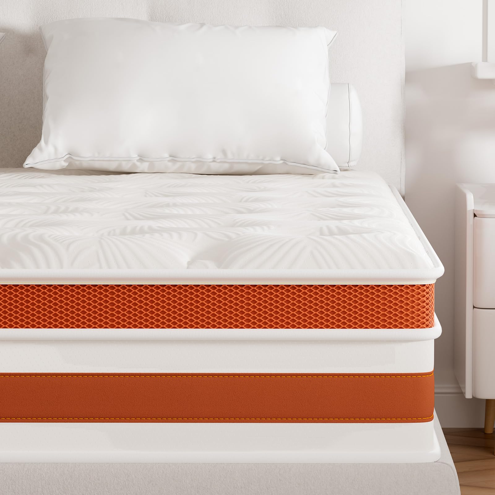 Good Nite Single Pocket Spring Mattress, 7-Zone Orthopaedic Support, Medium Firm Feel, 11 Inch Deep with Breathable Mesh Sides, Reinforced Edge Support, 90x190cm