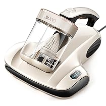 JIGOO S100 Battimaterasso, Aspiratore per materassi con luce UV e vibrazione, aspirapolvere antiacari, sensore acaro della polvere, indicatore LED, ultrasuoni, rimuove il 99,9%, per materassi, letti