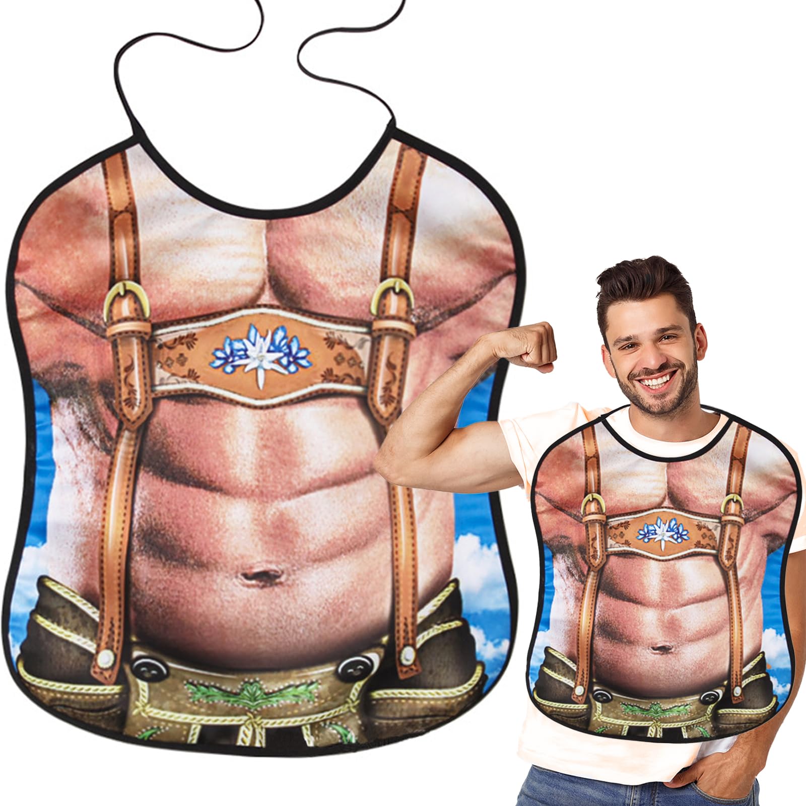 MatFirsmo Funny Adult Bibs for Men, Waterproof Bib for Adults for Eating, Reusable Washable Clothing Protector Mens Gag Gifts